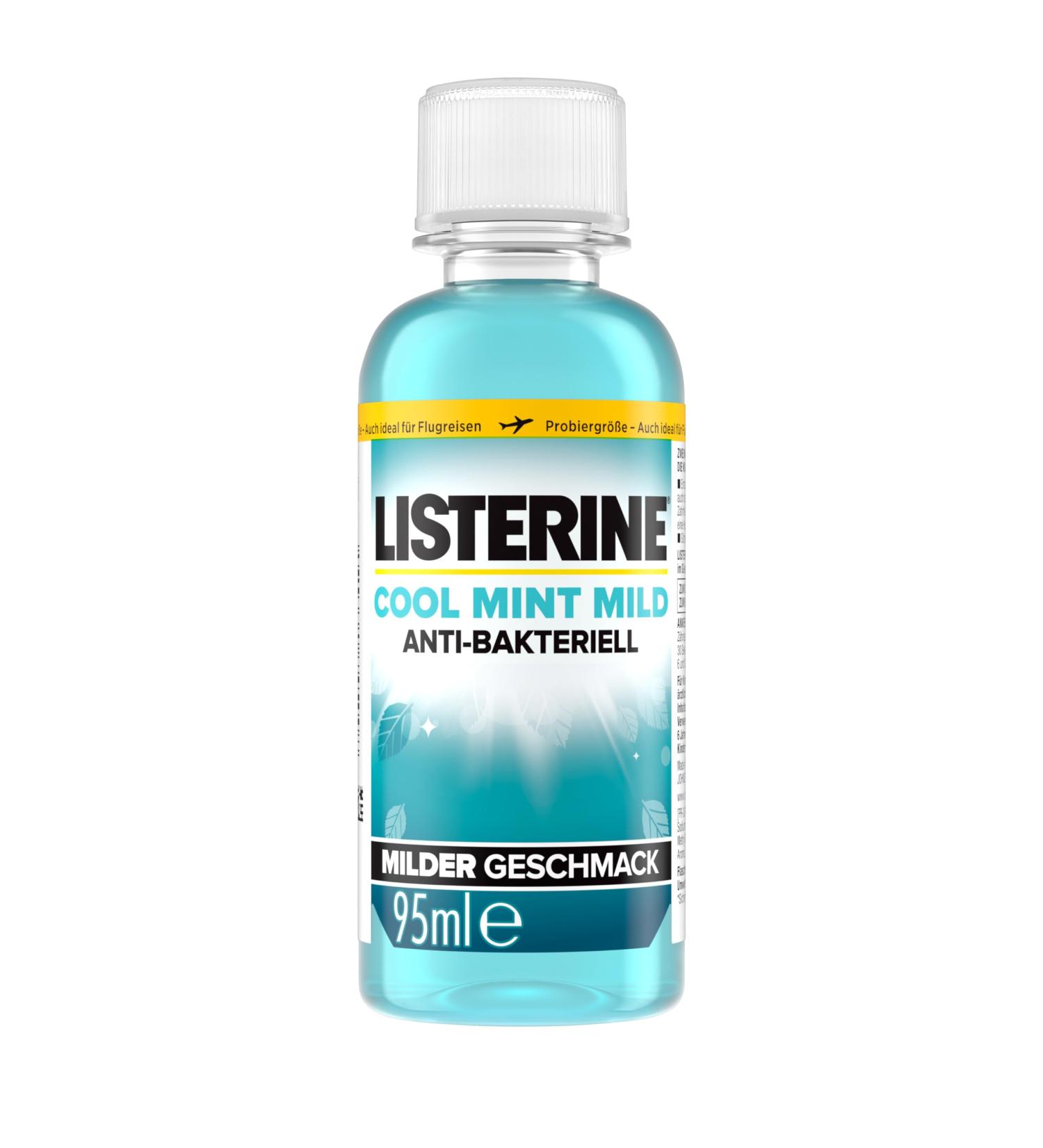 Buy Listerine Cool Mint Mild Alcohol-Free Antibacterial Mouthwash 95ml - Long-Lasting Freshness - Buy Online on GoSupps.com