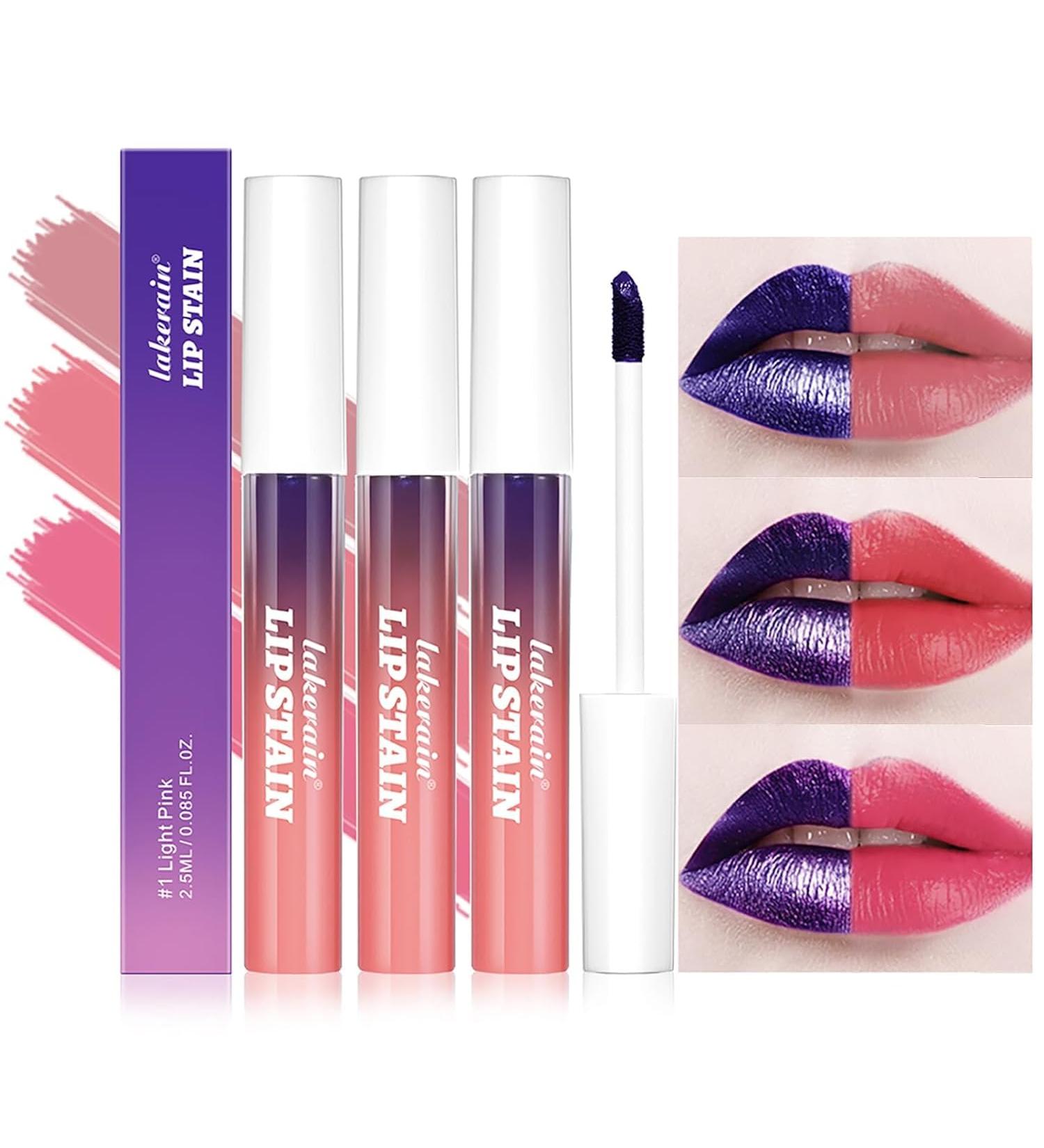 HOPHAT 3PCS Peel Off Lipstick Set Easy Peel & Reveal Lip Stain Waterproof Long Lasting Peel Off Mask Lip Gloss Lip Liner Makeup Beauty - Buy Online on GoSupps.com