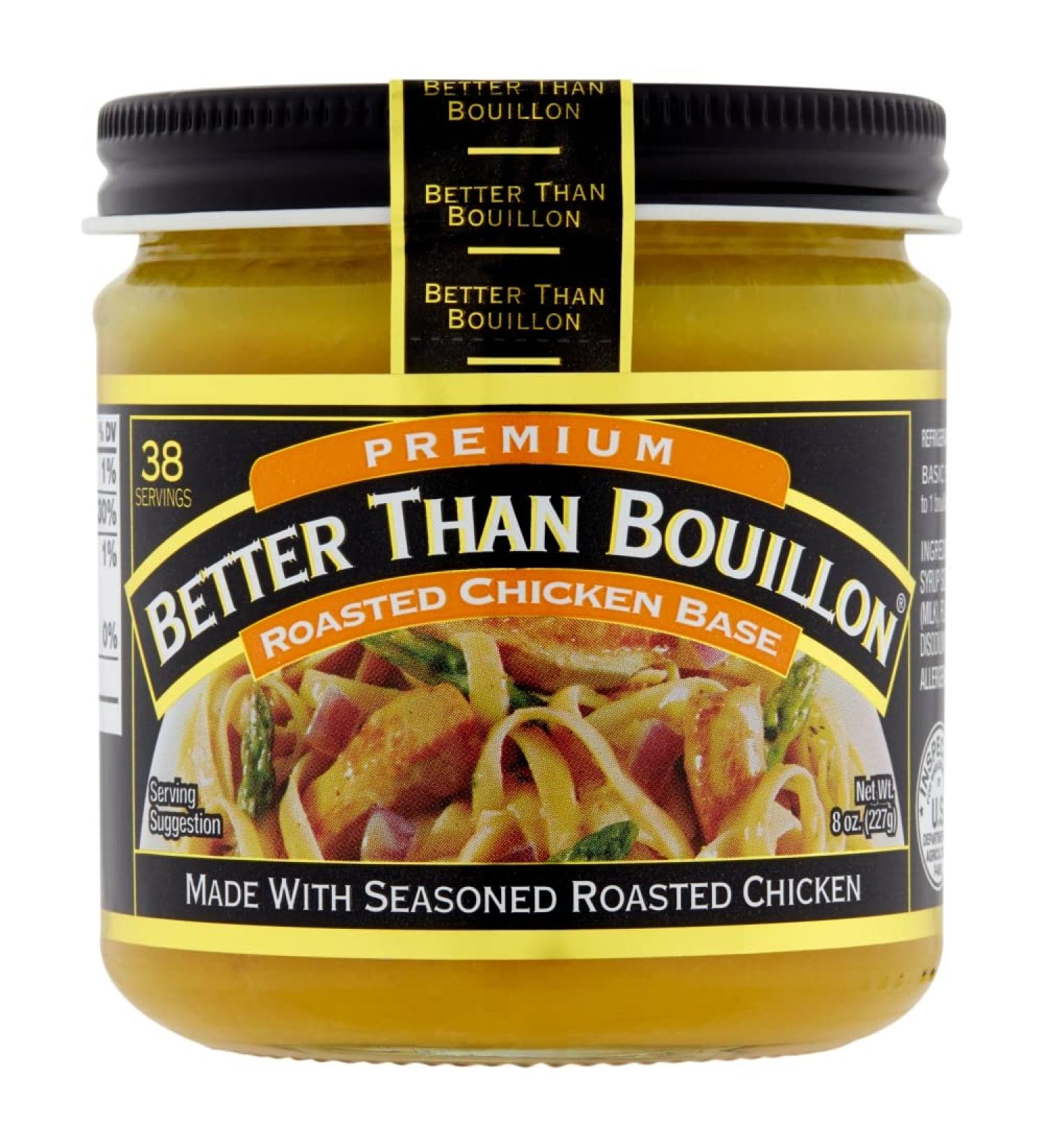 Better Than Bouillon Premium Roasted Chicken Base - 8-Ounce Jar (38 Servings) - Seasoned Roasted Chicken Blendable Base for Enhanced Flavor - Buy Online on GoSupps.com