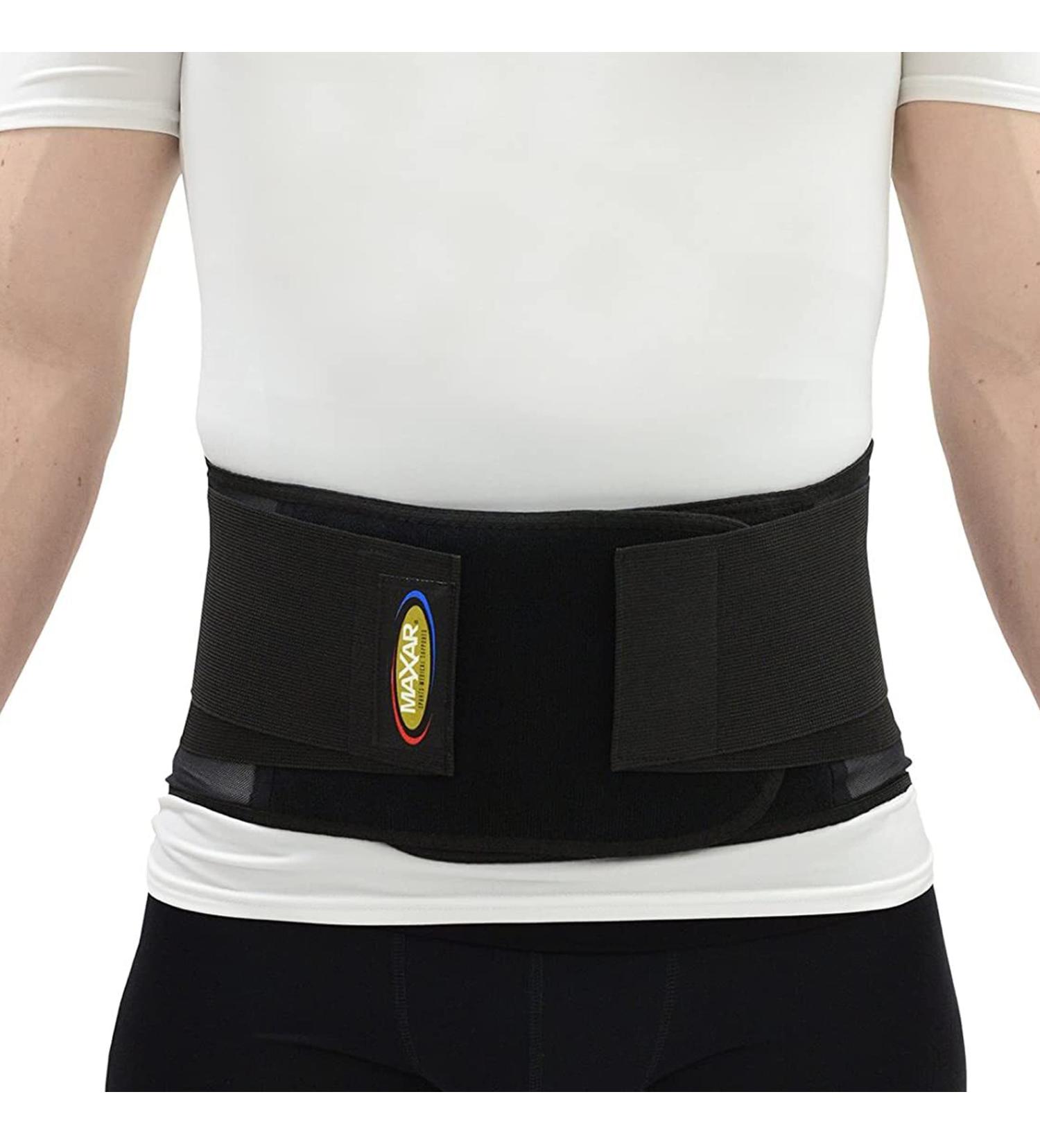 MAXAR Economy Work Belt - Adjustable Industrial Lumbosacral Support Back Brace Breathable Mesh 8" Wide Double Pull Black (Large) - Ship Worldwide - Buy Online on GoSupps.com