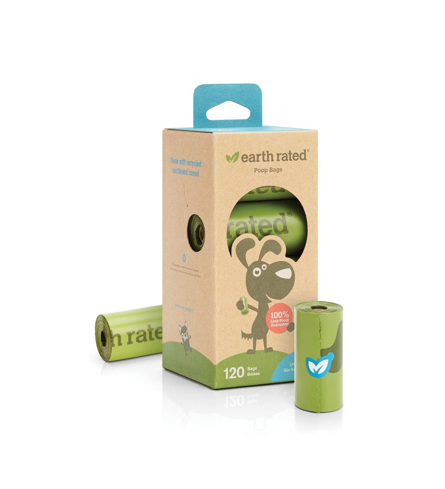 Earth Rated Unscented Dog Waste Bags - 120 Bags & 8 Refill Rolls - Buy Online on GoSupps.com