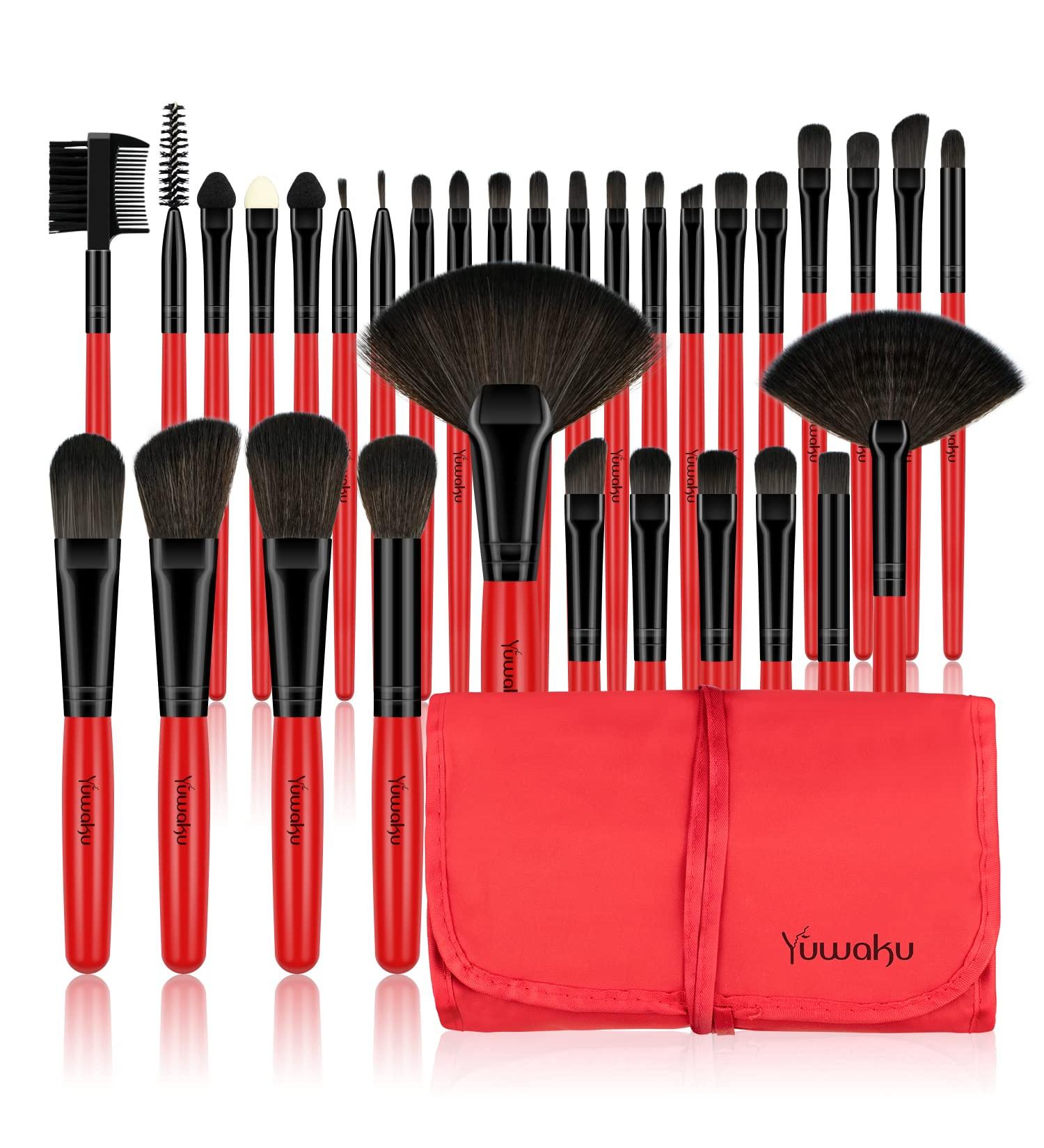 32 Pcs Professional Makeup Brushes Set - Vegan & Cruelty-Free Soft Synthetic Bristles for Eyeshadow, Foundation, Concealer, Eyelash, Blusher - Complete Make up Brush Kit - Buy Online on GoSupps.com