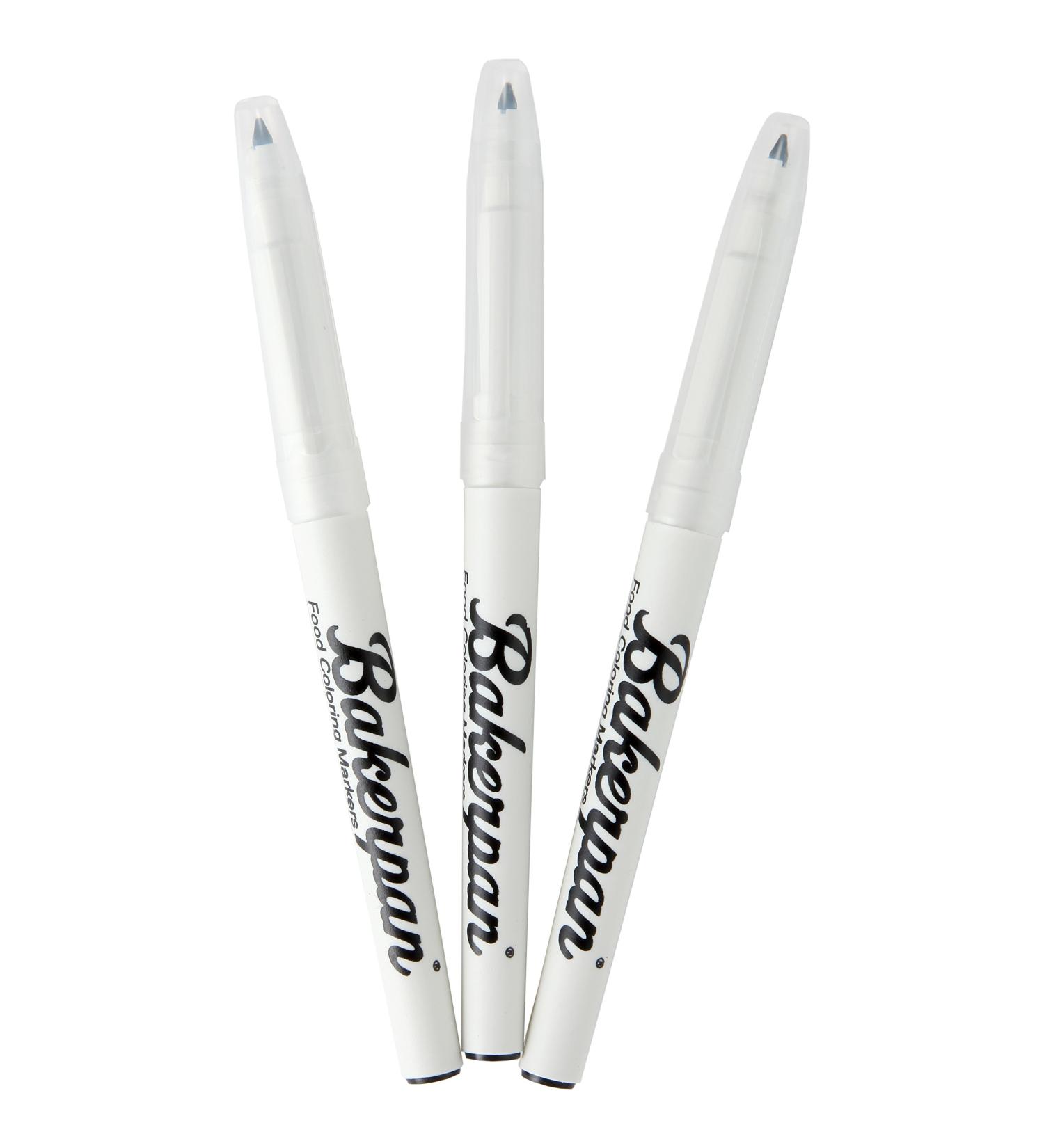 Bakerpan Fine Tip Black Food Coloring Markers - Set of 3 | Bake & Decorate with Precision - Buy Online on GoSupps.com