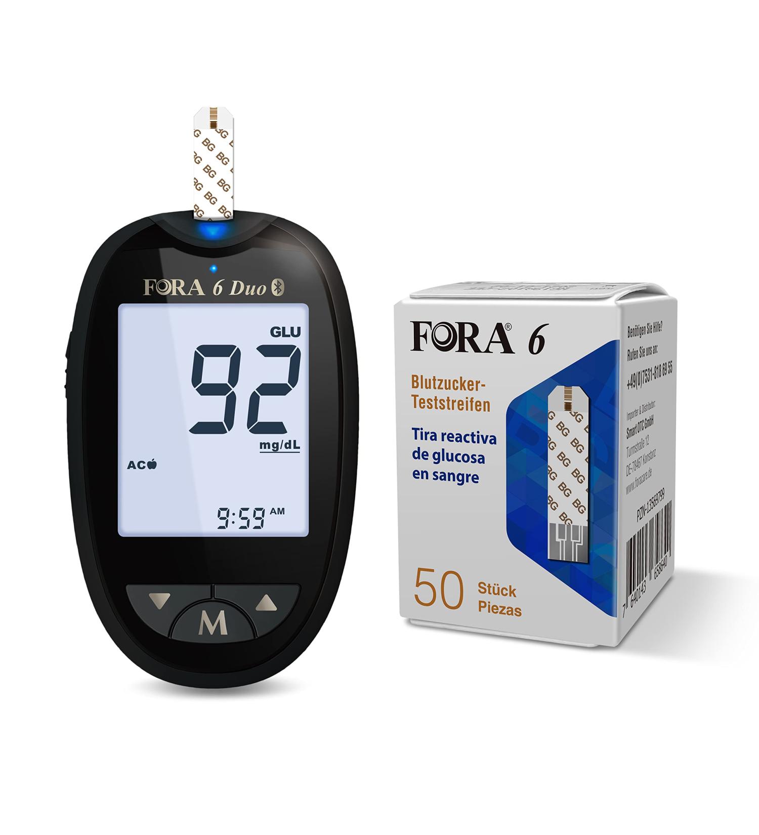 FORA Duo 2 in 1 Bluetooth Blood Sugar & Ketone Monitor with 50 Test Strips - Accurate & Convenient - Buy Online on GoSupps.com