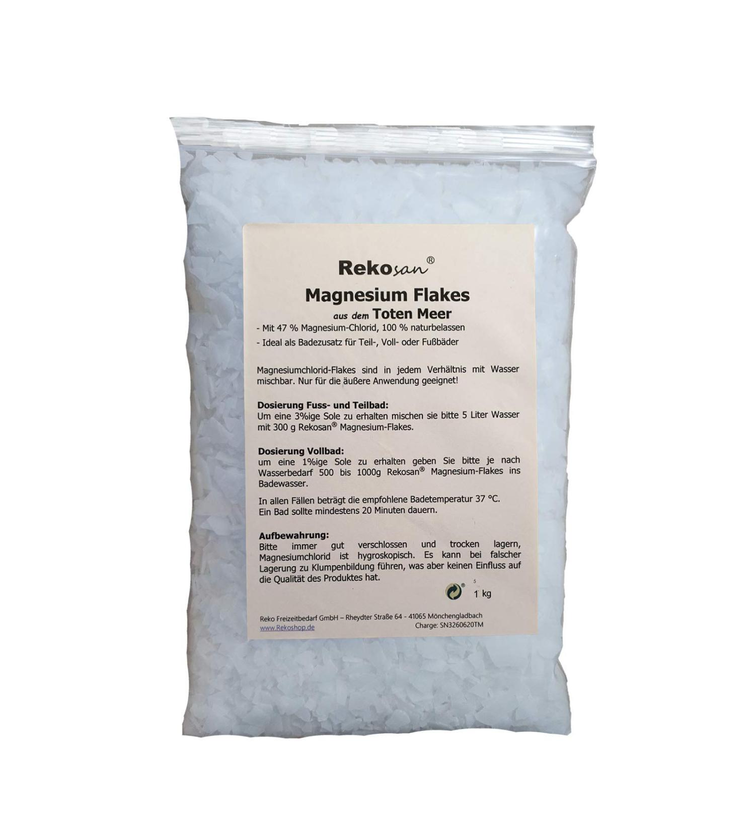 Rekosan Magnesium Chloride 47% MgCl2 Flakes from the Dead Sea 1 kg
