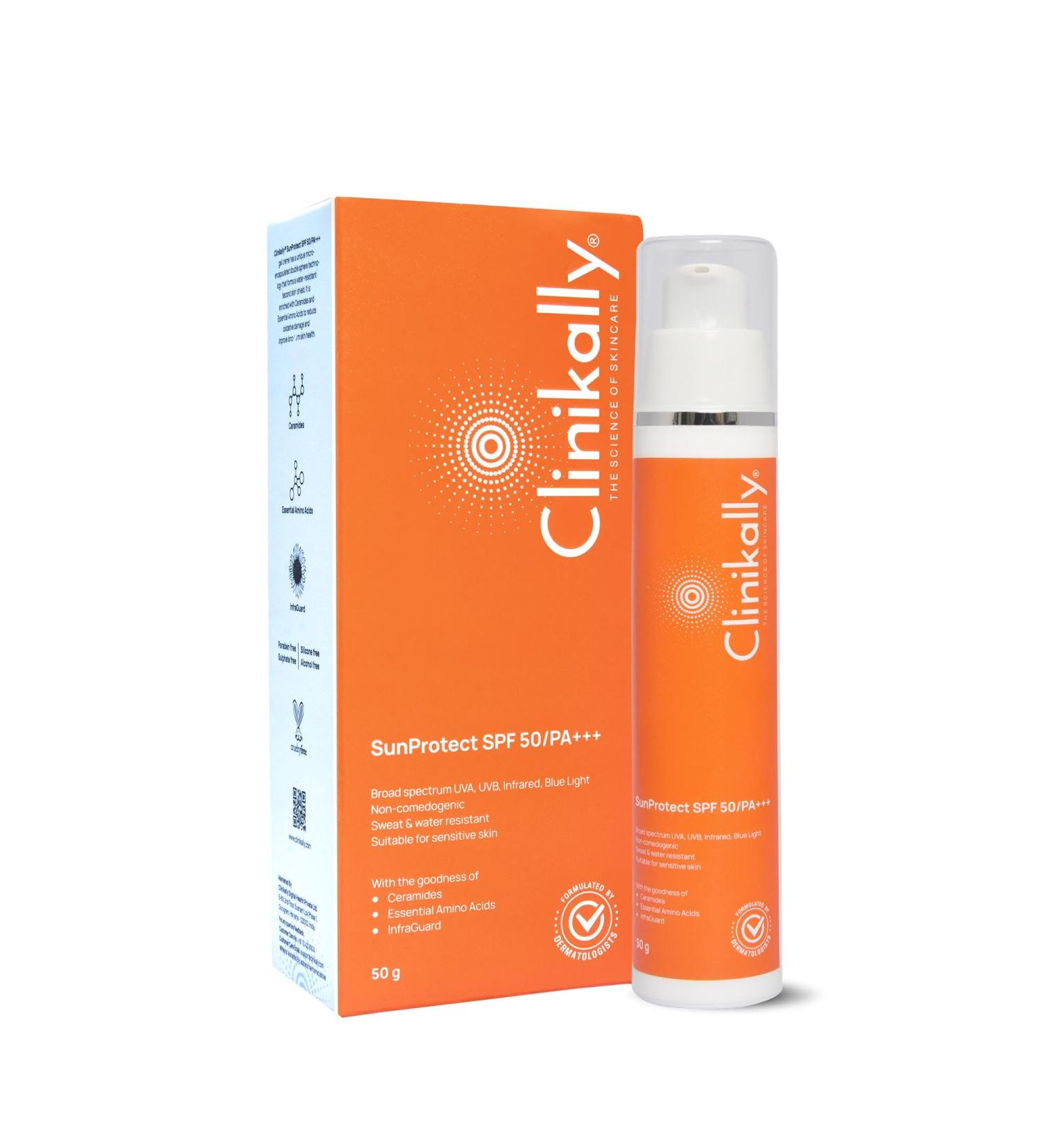 Clinikally SunProtect Sunscreen SPF 50/PA+++ - Buy Online on GoSupps.com