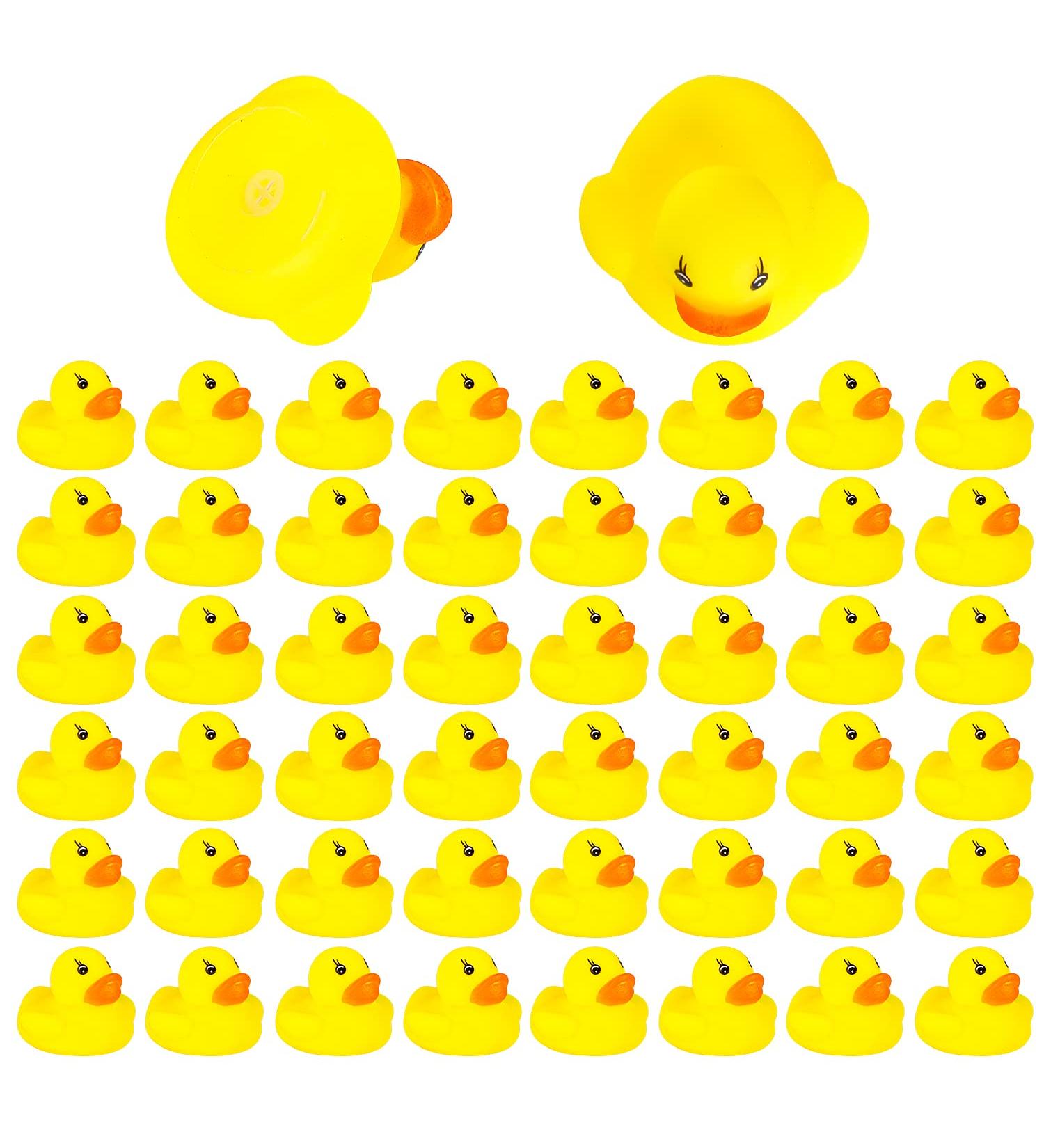 Derayee 50pcs Yellow Mini Bathing Ducks - Squeaky Floating Toys for Children | Perfect for Showers & Birthday Parties - Buy Online on GoSupps.com