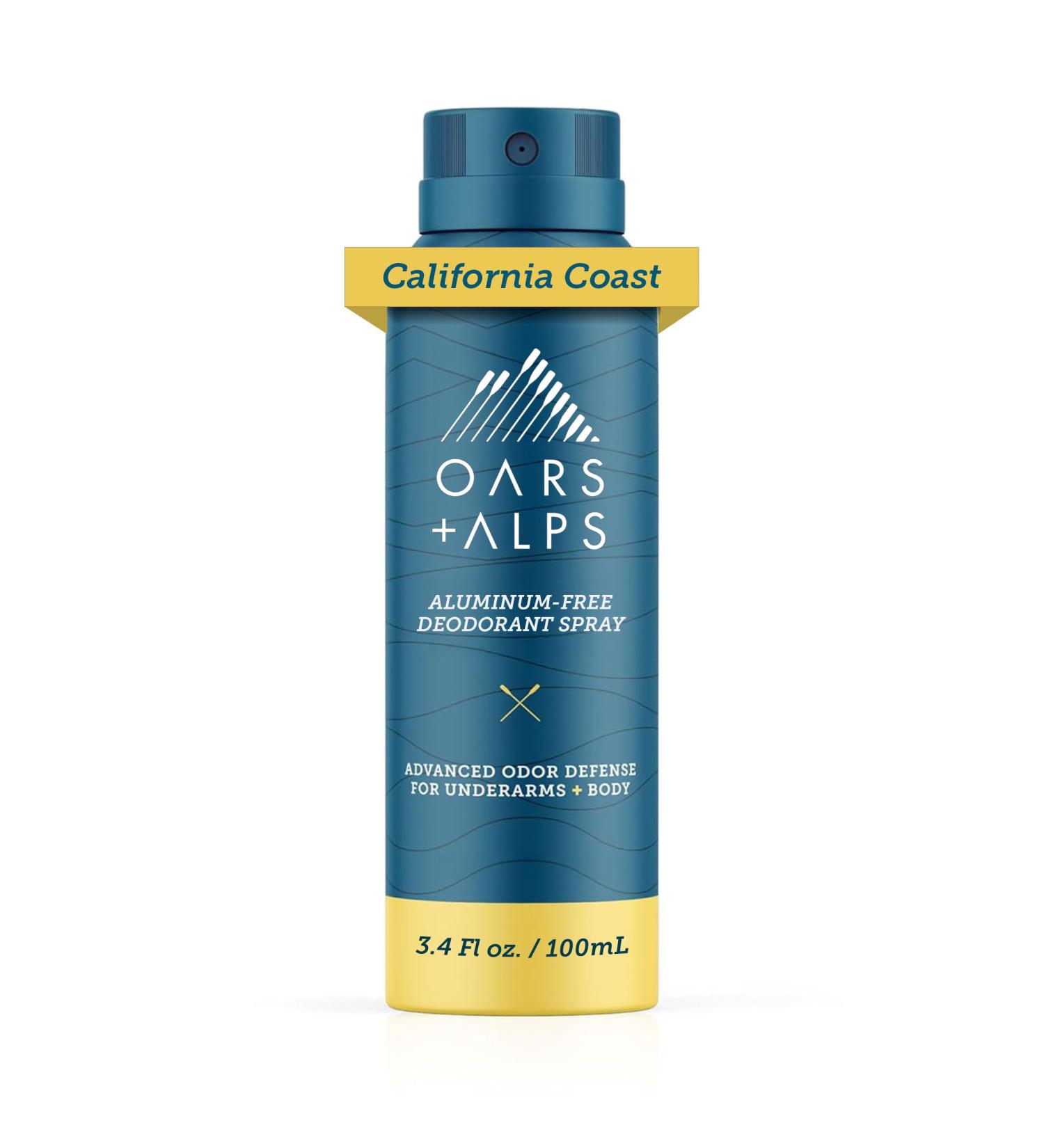 Oars + Alps Spray Deodorant for Men and Women Aluminum Free Deodorant and Full Body Spray California Coast California Coast 3.4 Fl Oz (Pack of 1) - Buy Online on GoSupps.com