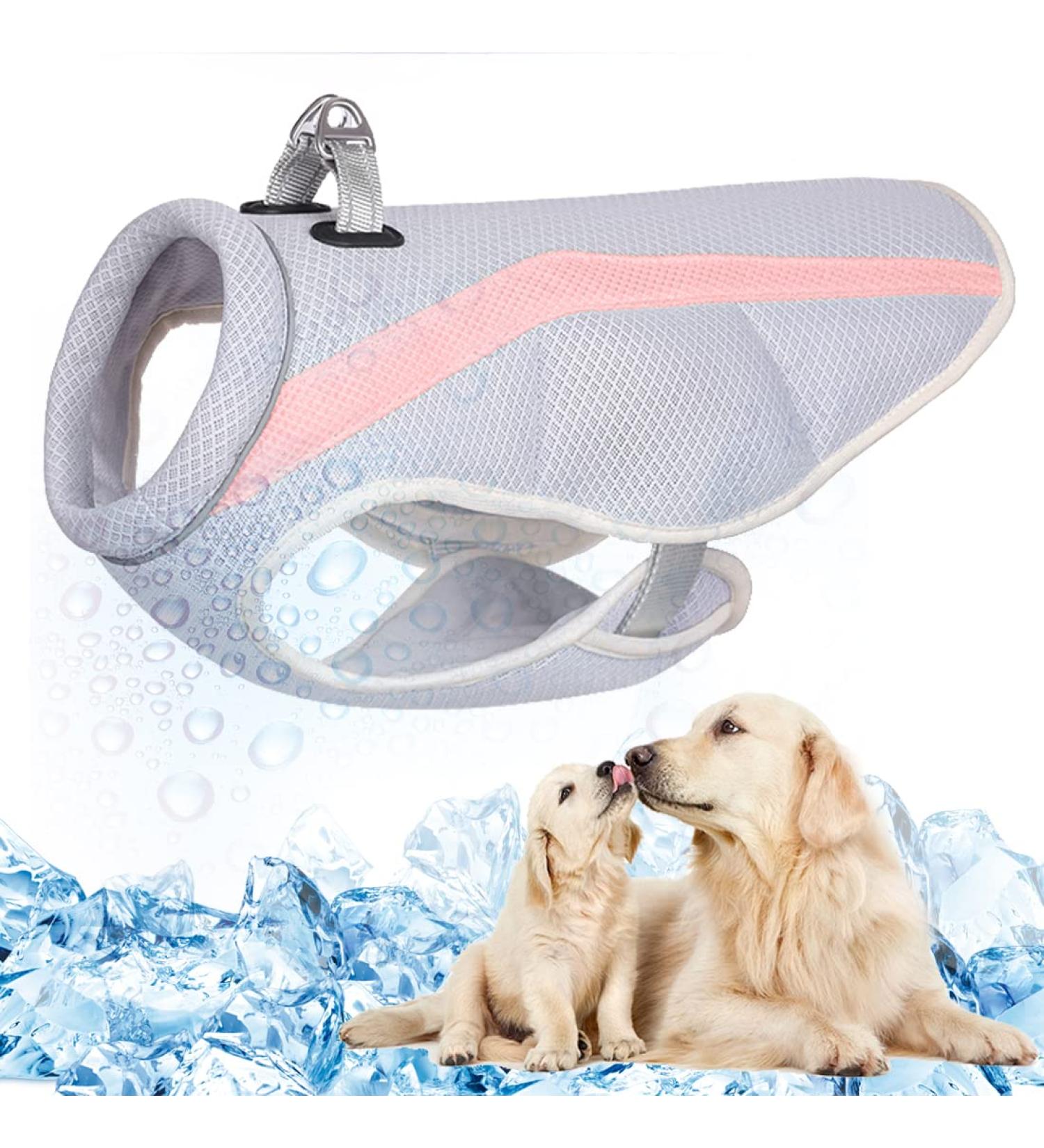 Dog Cooling Vest - Breathable Mesh Jacket for Small/Medium/Large Dogs - Adjustable with Reflective Stripes - Perfect for Outdoor Activities & Hiking - XL Pink - Buy Online on GoSupps.com