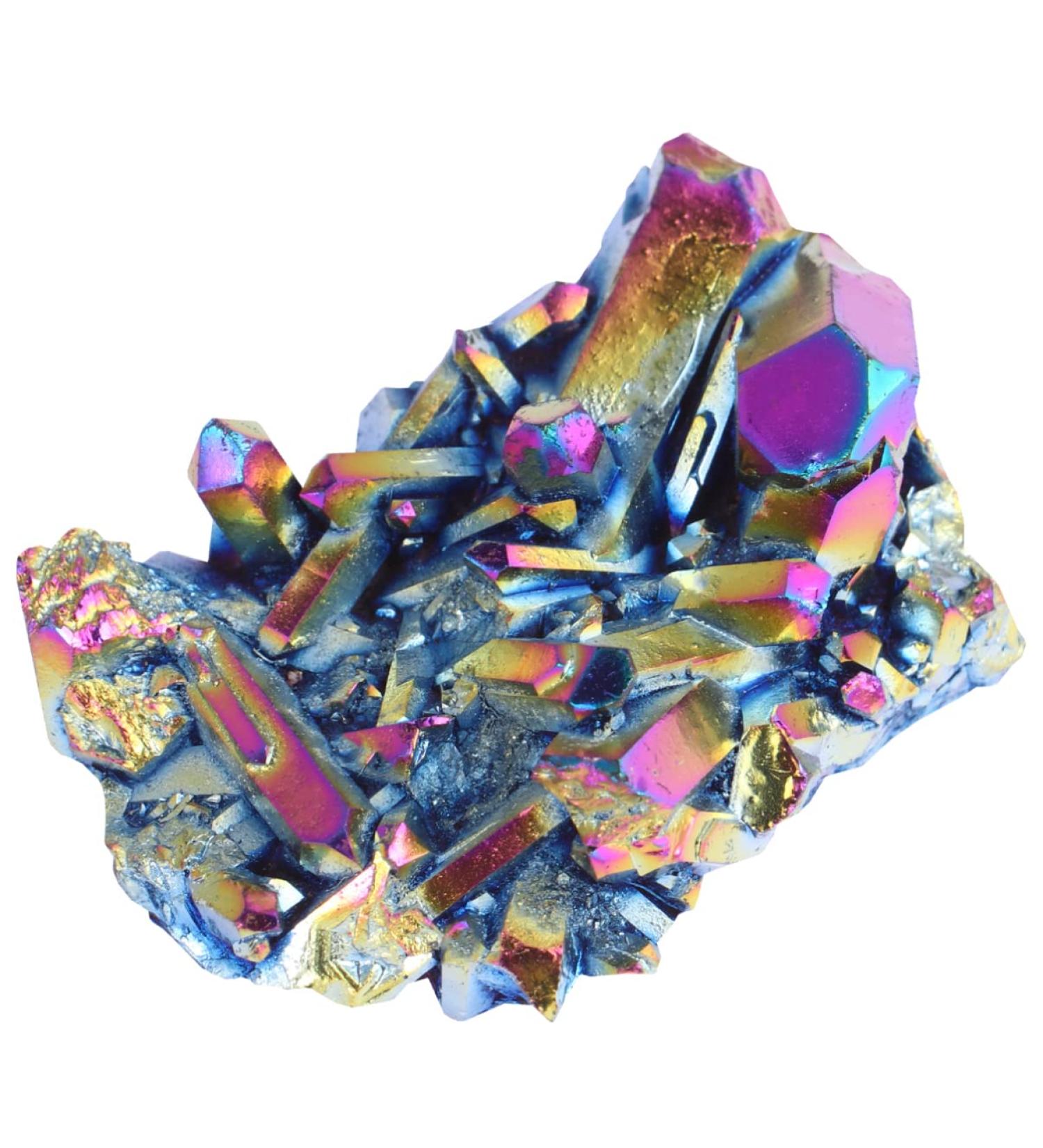TOVINANNA 1pc Crystal Cluster Ornament Amethyst Crystals Titanium Coated Crystals Home D cor Adornment Decor Colorful 6X4CM - Buy Online on GoSupps.com