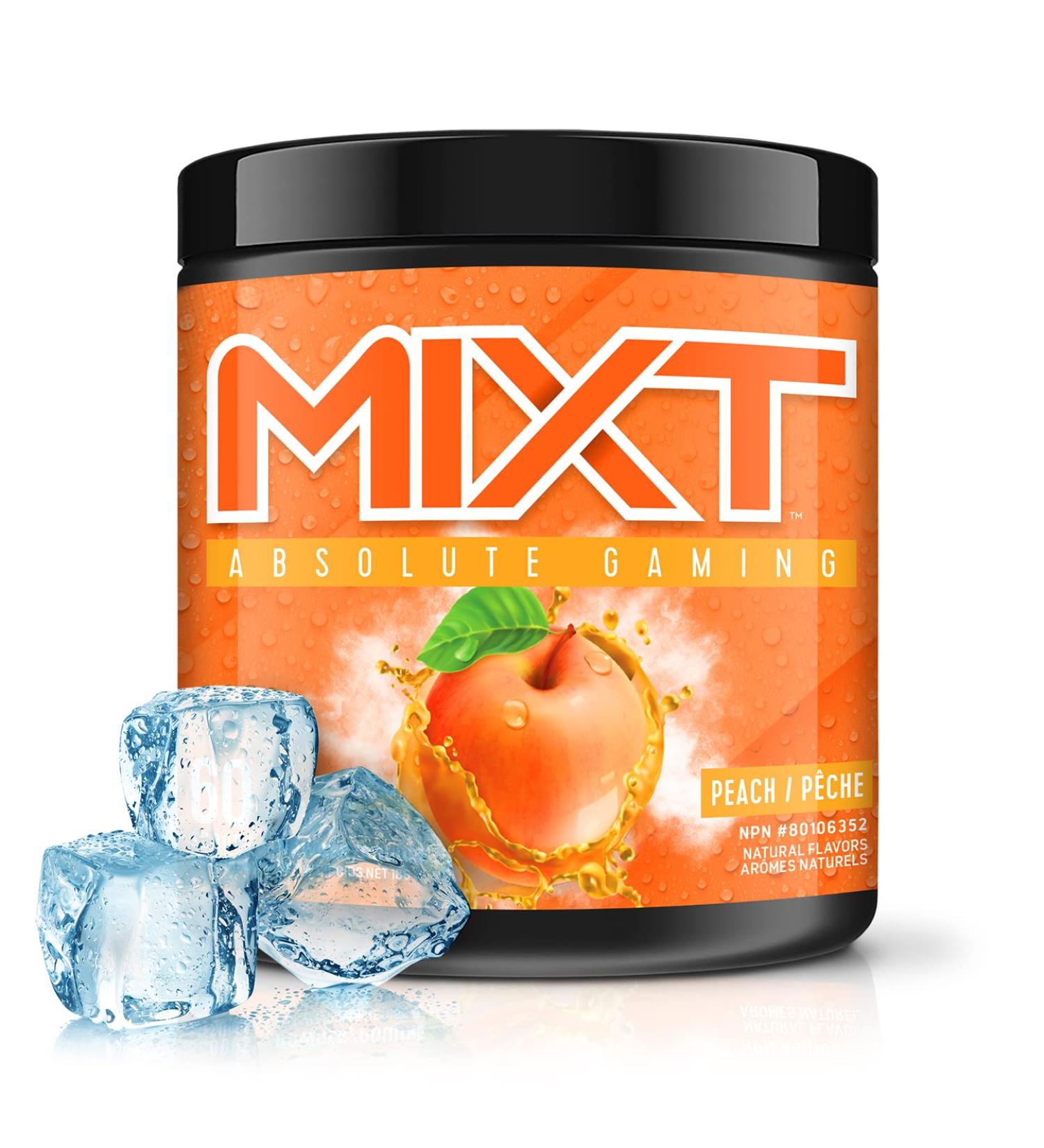 MIXT Energy Drink Mix Energy Powder 8 Hour Energy Formula Designed for Concentration Focus and Hours of Energy Without the Crash Sugar Free (60 Servings) (Peach) - Buy Online on GoSupps.com