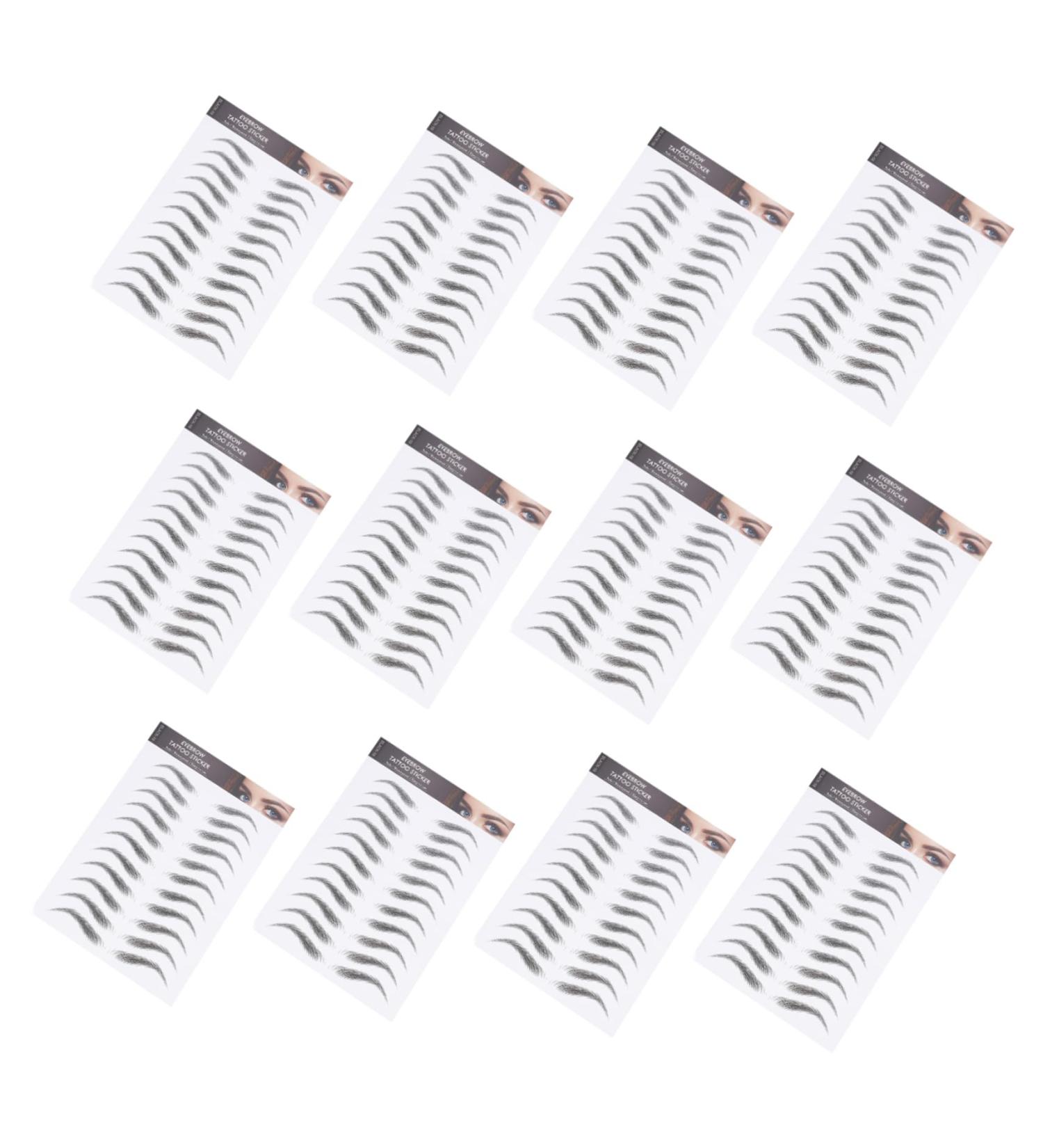 SKISUNO Black Makeup 12 Sheets Waterproof Eyebrow Stickers Beauty Tools Hair- Like Eyebrow Stickers Eyebrow Trimming 3d - Buy Online on GoSupps.com