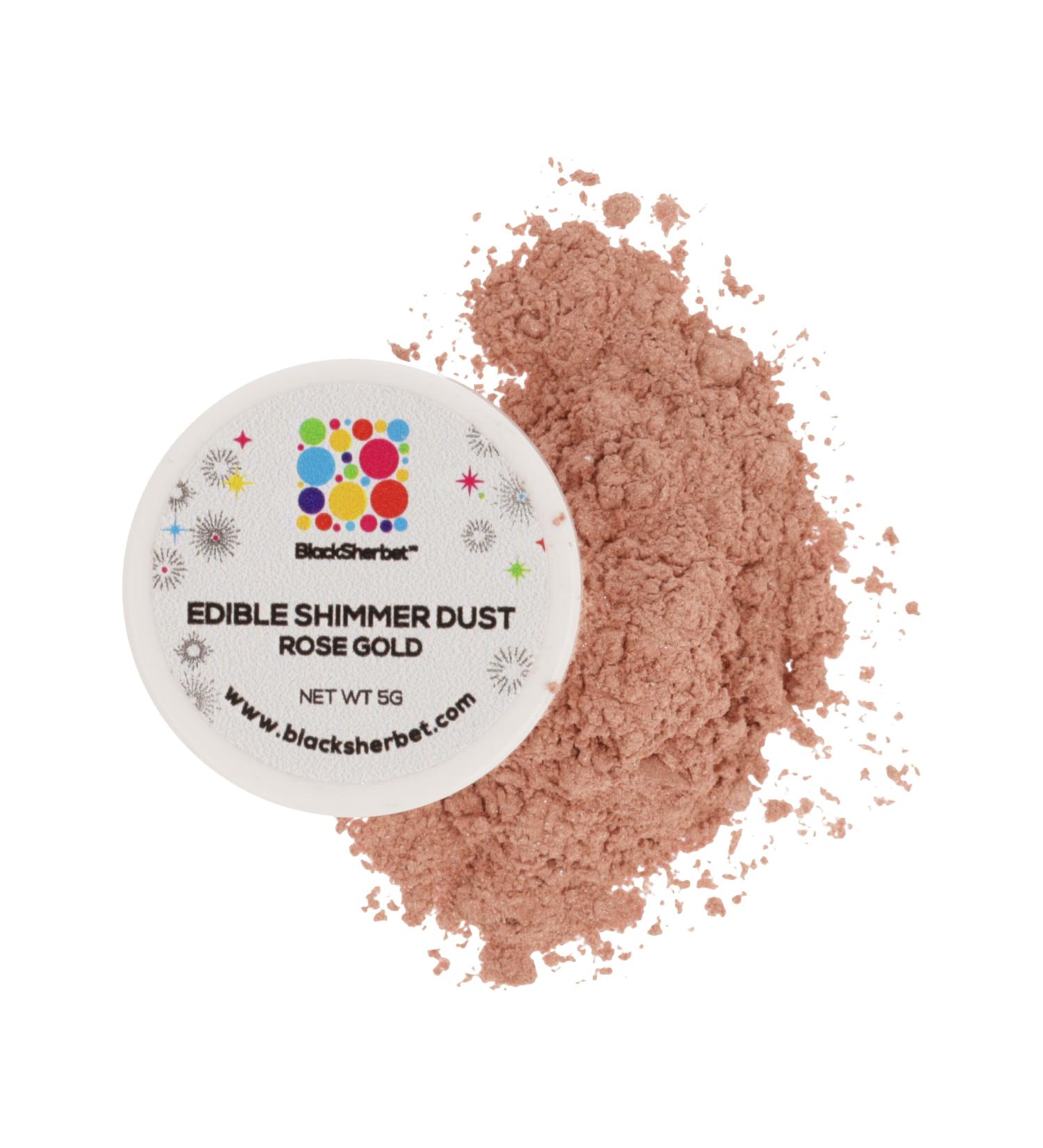 Blacksherbet Rose Gold Luster Dust Edible - 5g for Cake Decorating, Desserts & Cupcakes | Food Grade Shimmer & Glitter - Kosher Certified - Buy Online on GoSupps.com