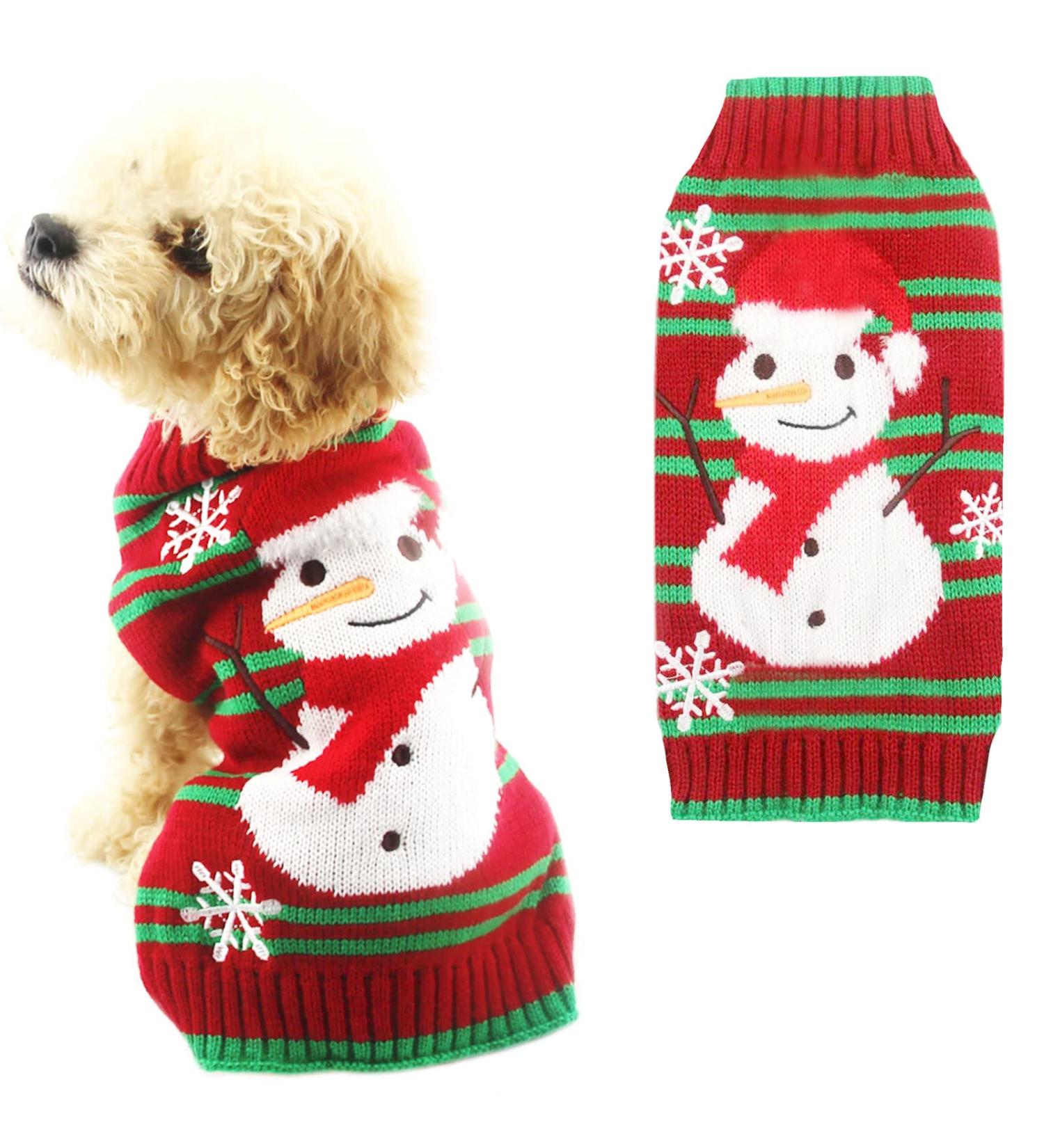 PETCARE Christmas Dog Sweater Vest Funny Ugly Xmas Puppy Costume Pet Holiday Warm Fall Winter Clothes for Small Medium Large Dogs Cats Pullover Cat Sweaters Outfits M (Suggest 10-15 lbs) Red Snowman - Buy Online on GoSupps.com