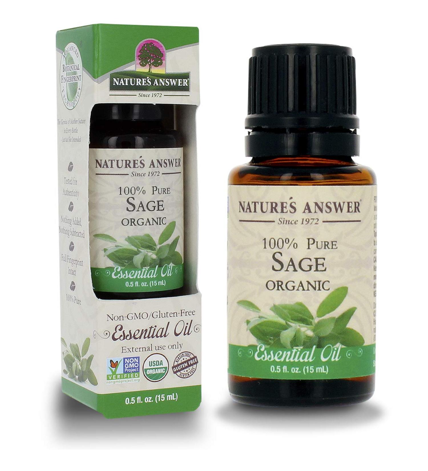 USDA Organic Sage Essential Oil - 100% Pure Aromatherapy for Diffusers | 0.5 fl oz Made in USA - Buy Online on GoSupps.com