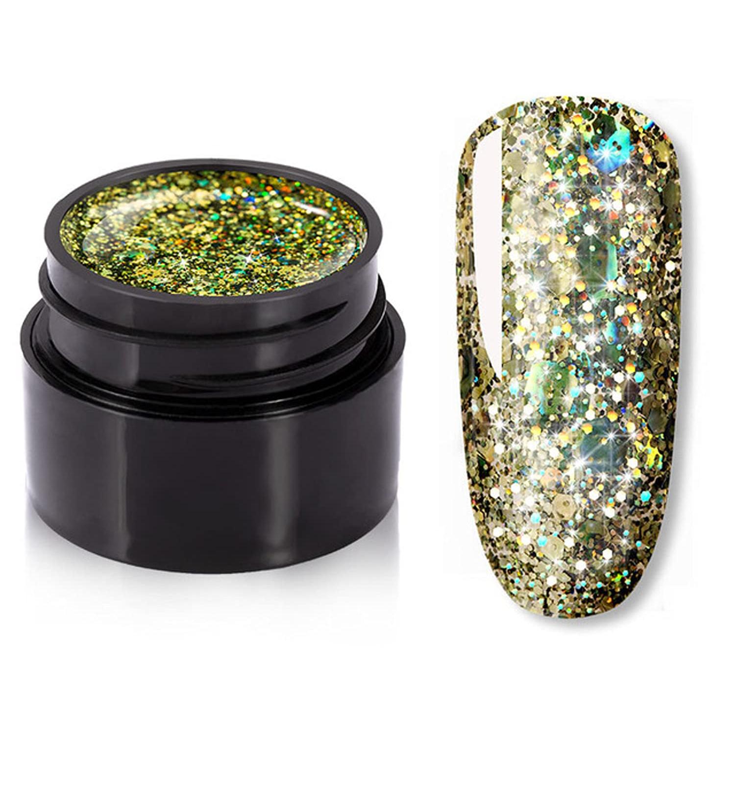Glitter Diamond Gel Nail Polish Bright For Glitter Painting Nail Art Design Poly UV Top Base Primer For Manicure (3)