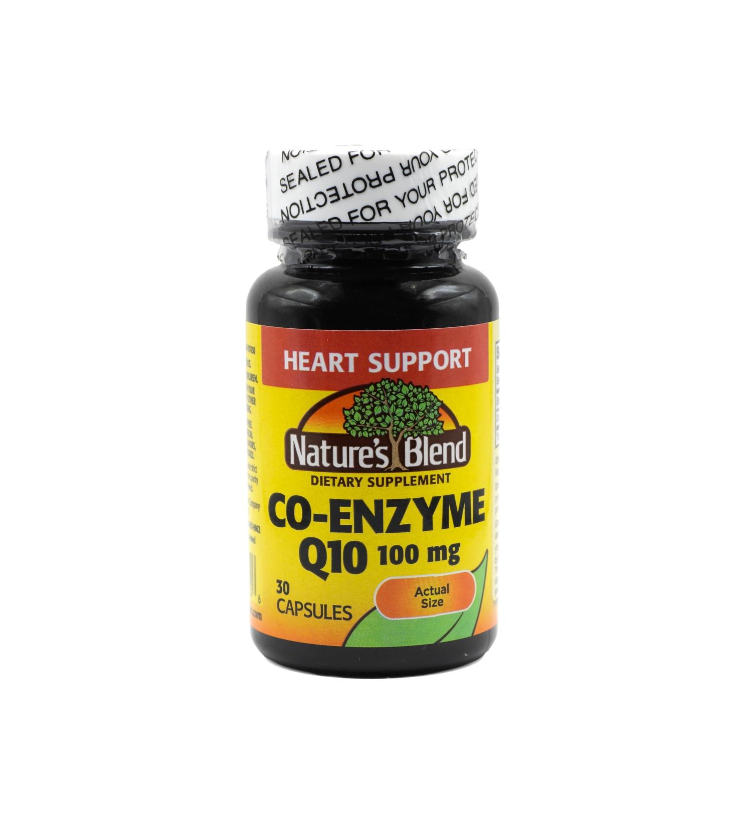 Buy Nature's Blend Coenzyme Q10 100mg 30 Capsules for Energy & Heart Health | International Shipping Available - Buy Online on GoSupps.com