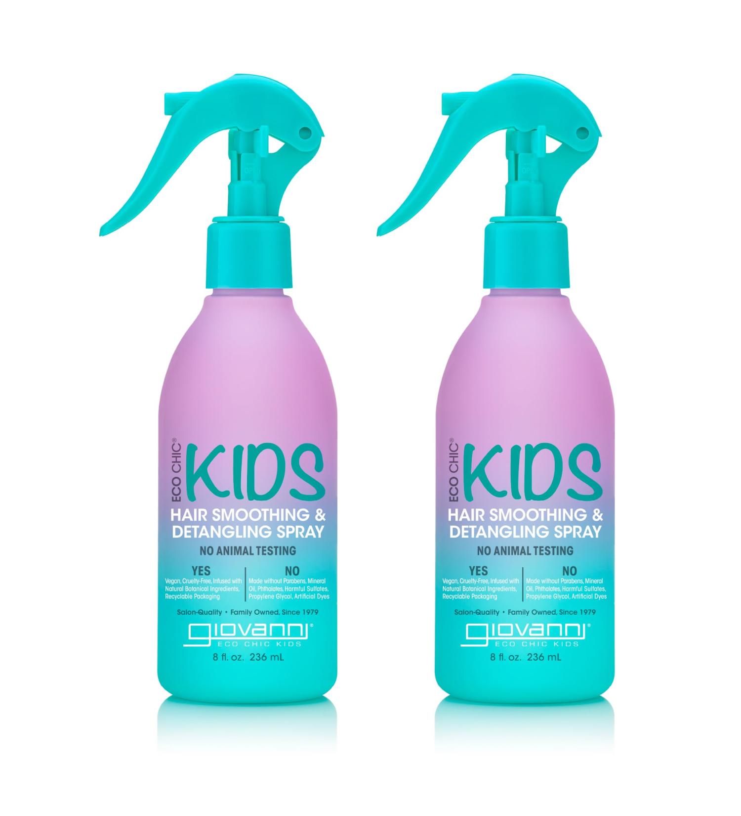 Eco Chic KIDs Hair Smoothing & Detangling Spray - Detangler Spray For Kids Kids Detangler Spray Hair Detangler Spray For Kids Salon Quality Natural Botanical Ingredients - 8 Fl Oz (Pack of 2) - Buy Online on GoSupps.com