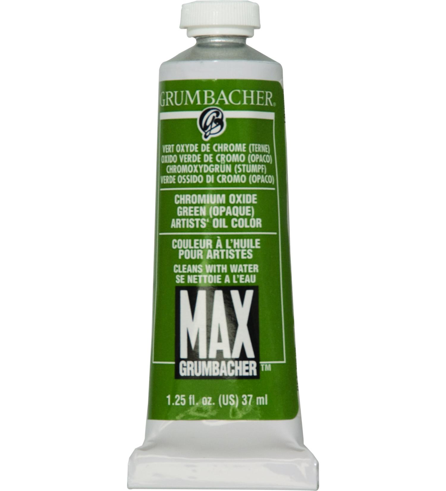 Grumbacher Max Water Miscible Oil Paint  37ml/1.25 oz  Chromium Oxide Green Opaque