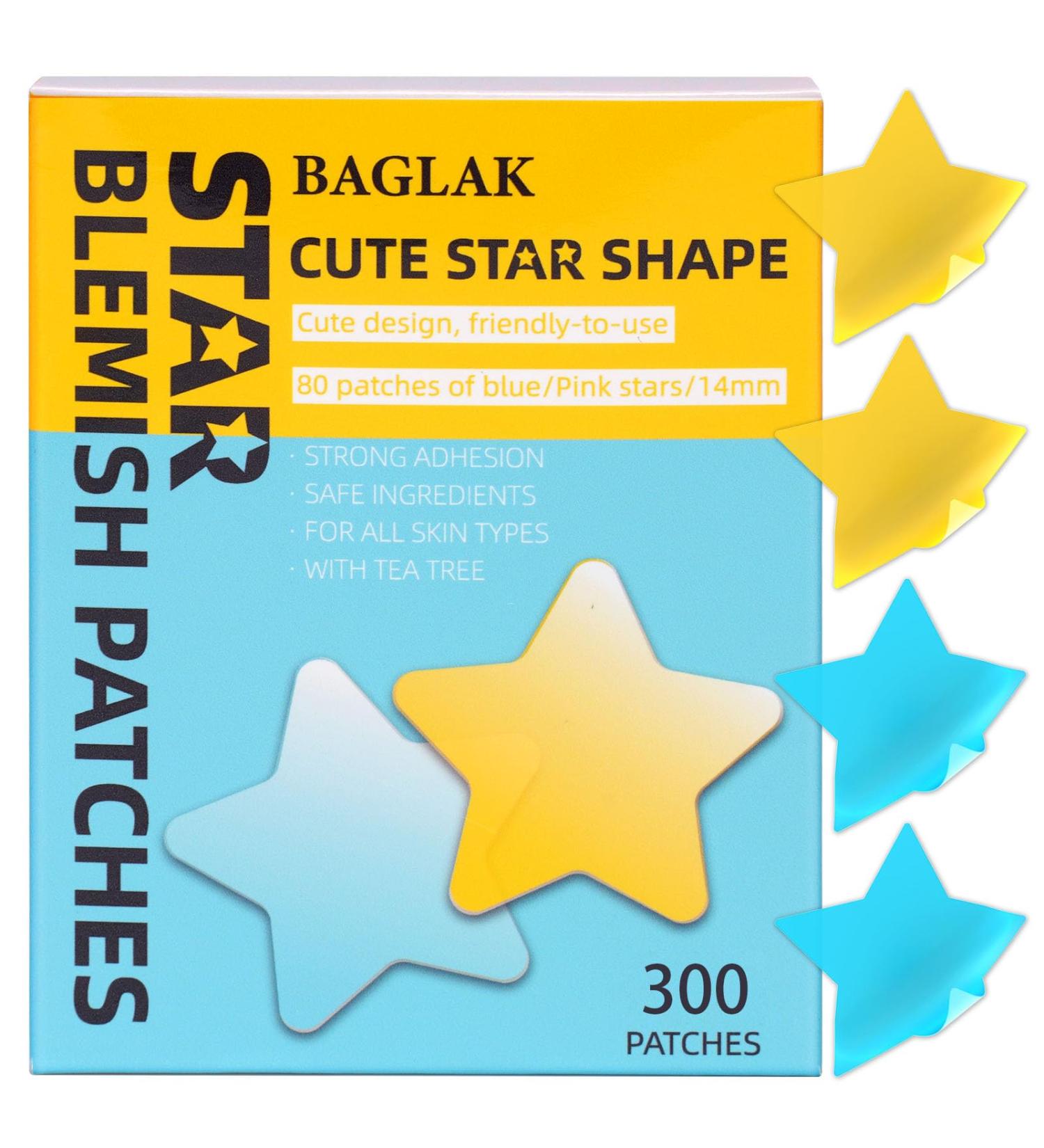 Star Pimple Patches - 160 Hydrocolloid Spot Dots | Cute Yellow & Blue Star Shape Face Stickers (Pack of 300) - Effective Acne Treatment - Buy Online on GoSupps.com