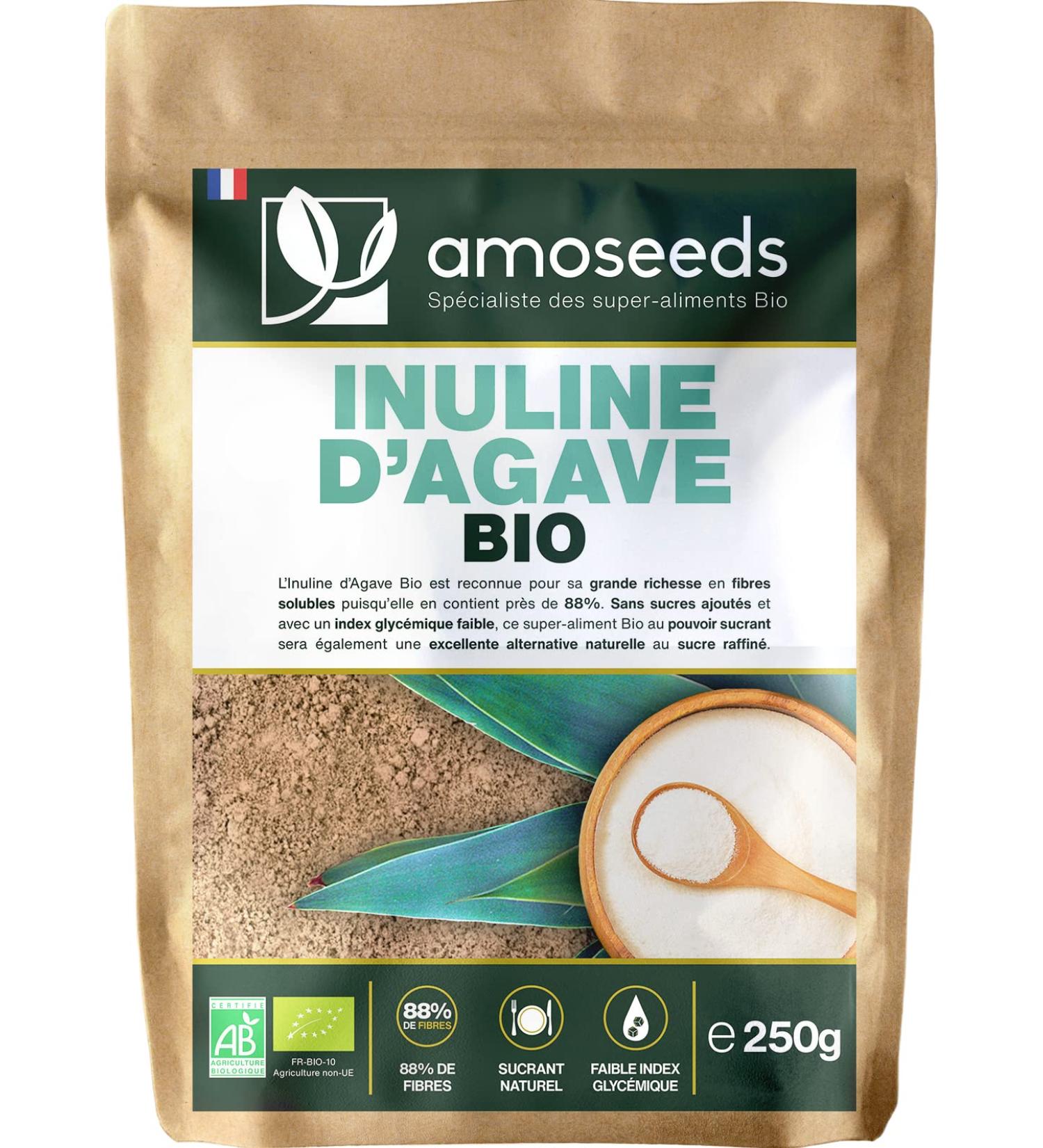 Organic Agave Inulin 250G | Prebiotic 90% Fiber Blood Glucose | Superior Quality - Buy Online on GoSupps.com