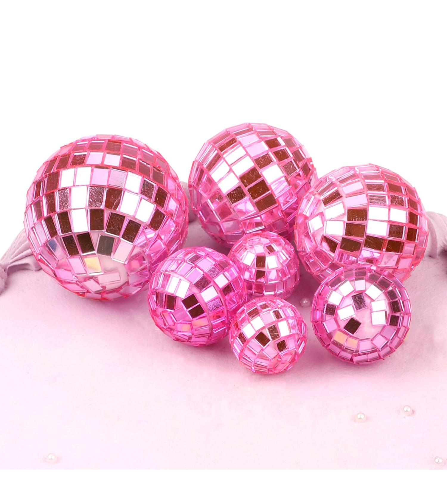 7pcs Disco Ball Cake Toppers 4 Sizes Disco Balls for Cake Disco Ball Party Decorations Disco Theme Accessories for 70s Theme Party Favors (Pink) - Buy Online on GoSupps.com