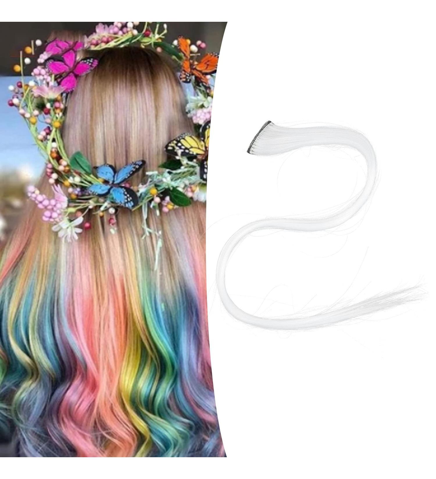 Shop Colored Clip-in Hair Extensions | Rainbow Straight Hair for Parties & Role-Playing - Safe for Real Hair - Buy Online on GoSupps.com