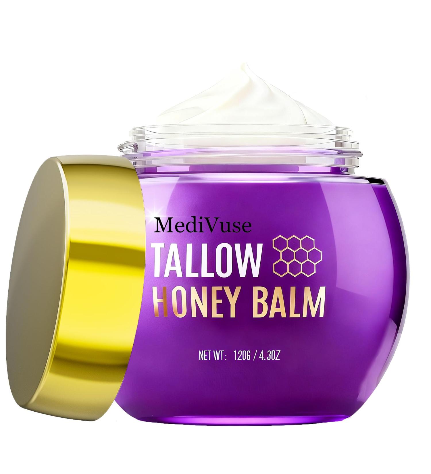 MediVuse Beef Tallow for Skin with Organic Beeswax and Honey Deeply Moisturizing Beef Tallow for Face Body Lotion - Buy Online on GoSupps.com