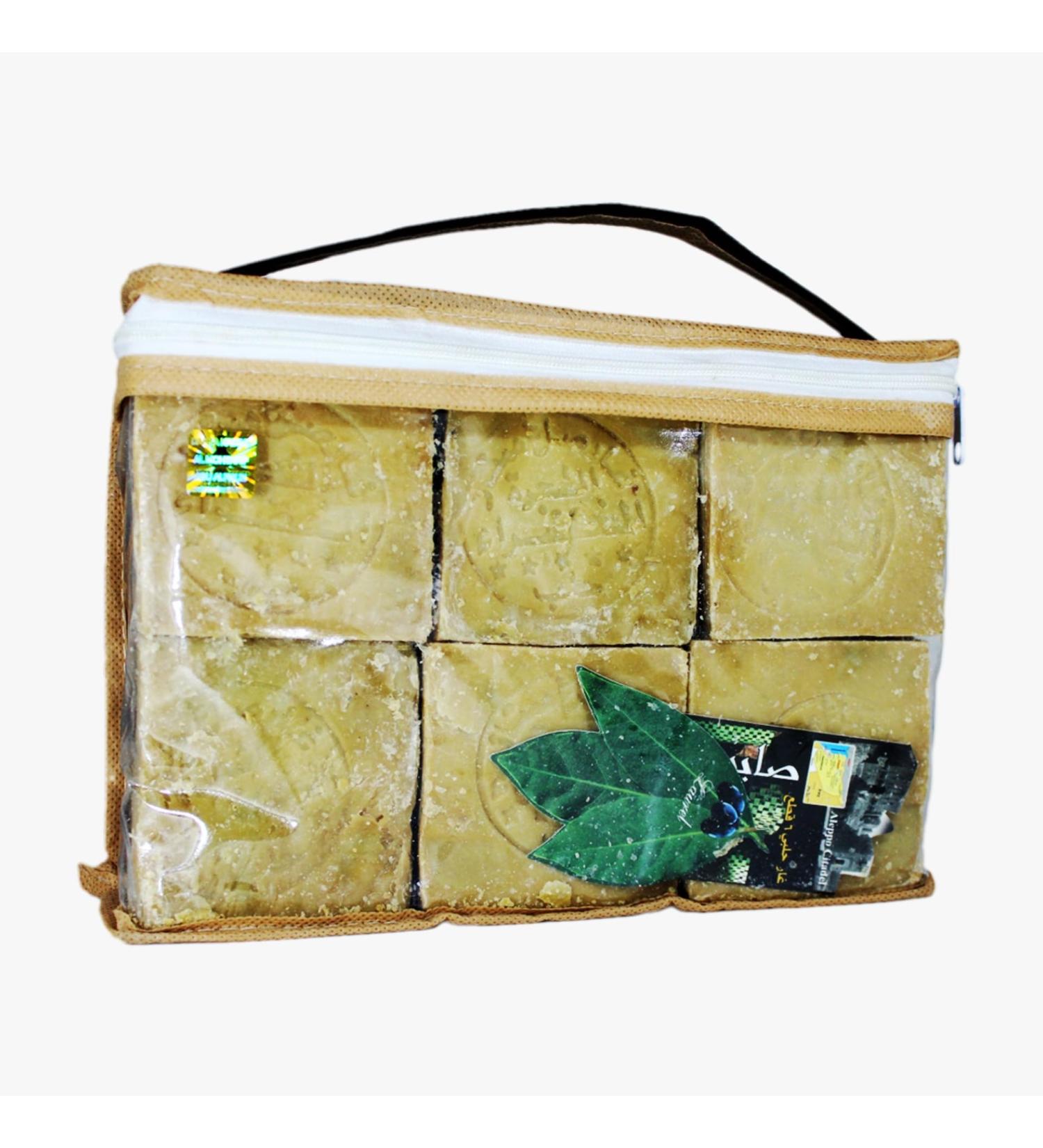 Buy Handmade Halal Olive Oil & Laurel Oil Soap Set - 6 Bars (1200g) in Gift Pouch - Best for Hair & Body Care - Buy Online on GoSupps.com