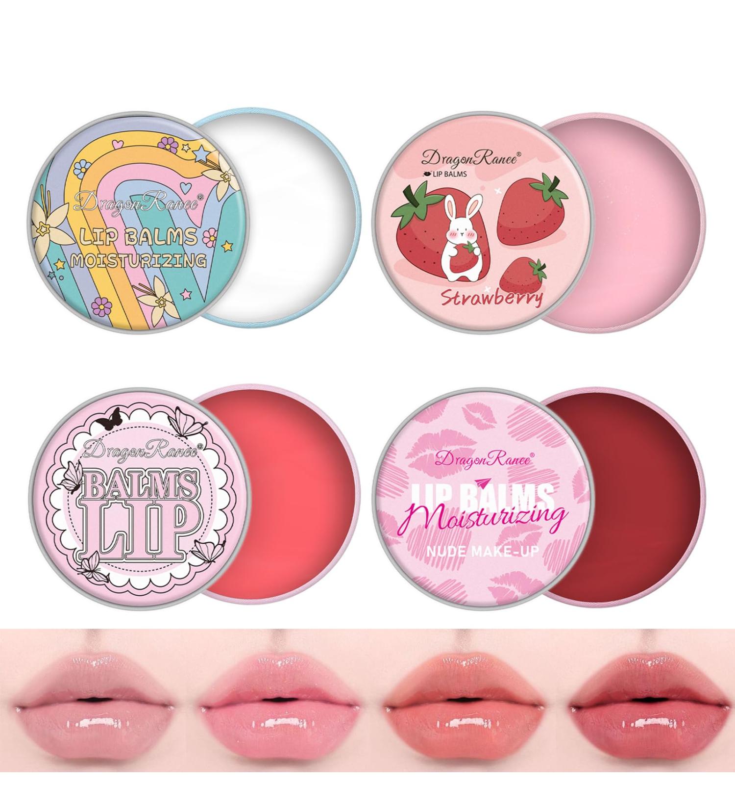 Domality 4PCS Lip Balm Set - Moisturizing & Hydrating Korean Lipstick for Lips Prevention Dry and Cracked Christmas Gifts for Soft & Smooth Lips - Buy Online on GoSupps.com