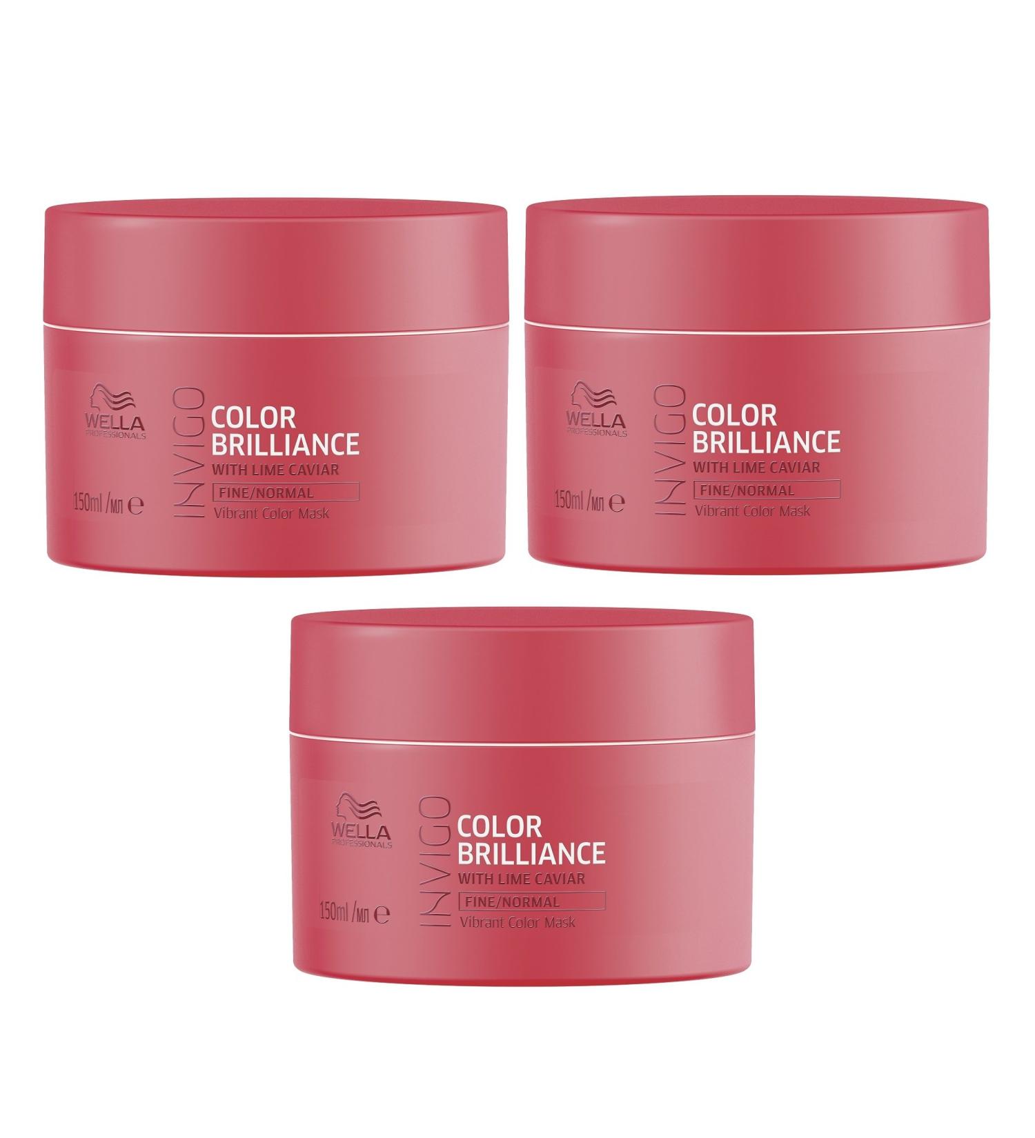 Wella HFC Prestige 3 color Brilliance Mask invigo Wella Professionals for fine to normal hair 150 ml 450 ml