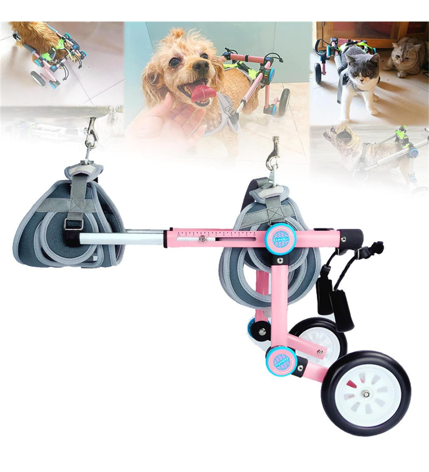 Foldable Dog Wheelchair Adjustable Pet/Doggie Wheelchair for Back Legs Small and Medium Pet Rehabilitation Walker for Recover Mobility Protects Chest and Limbs - Buy Online on GoSupps.com