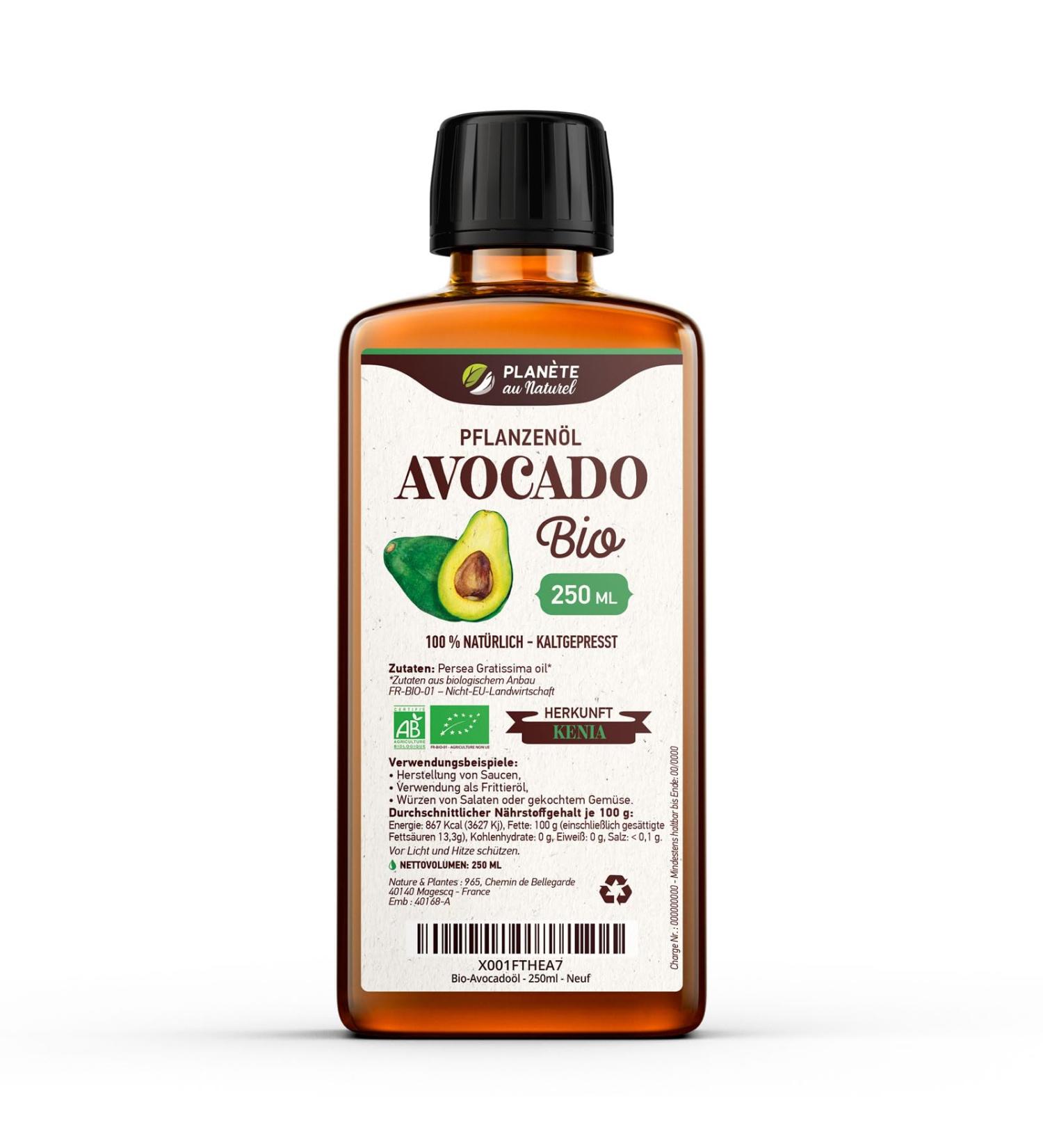 Avocado Oil Organic 250 ml - 100% Organic Pure Natural & Cold Pressed 250 ml (Pack of 1)