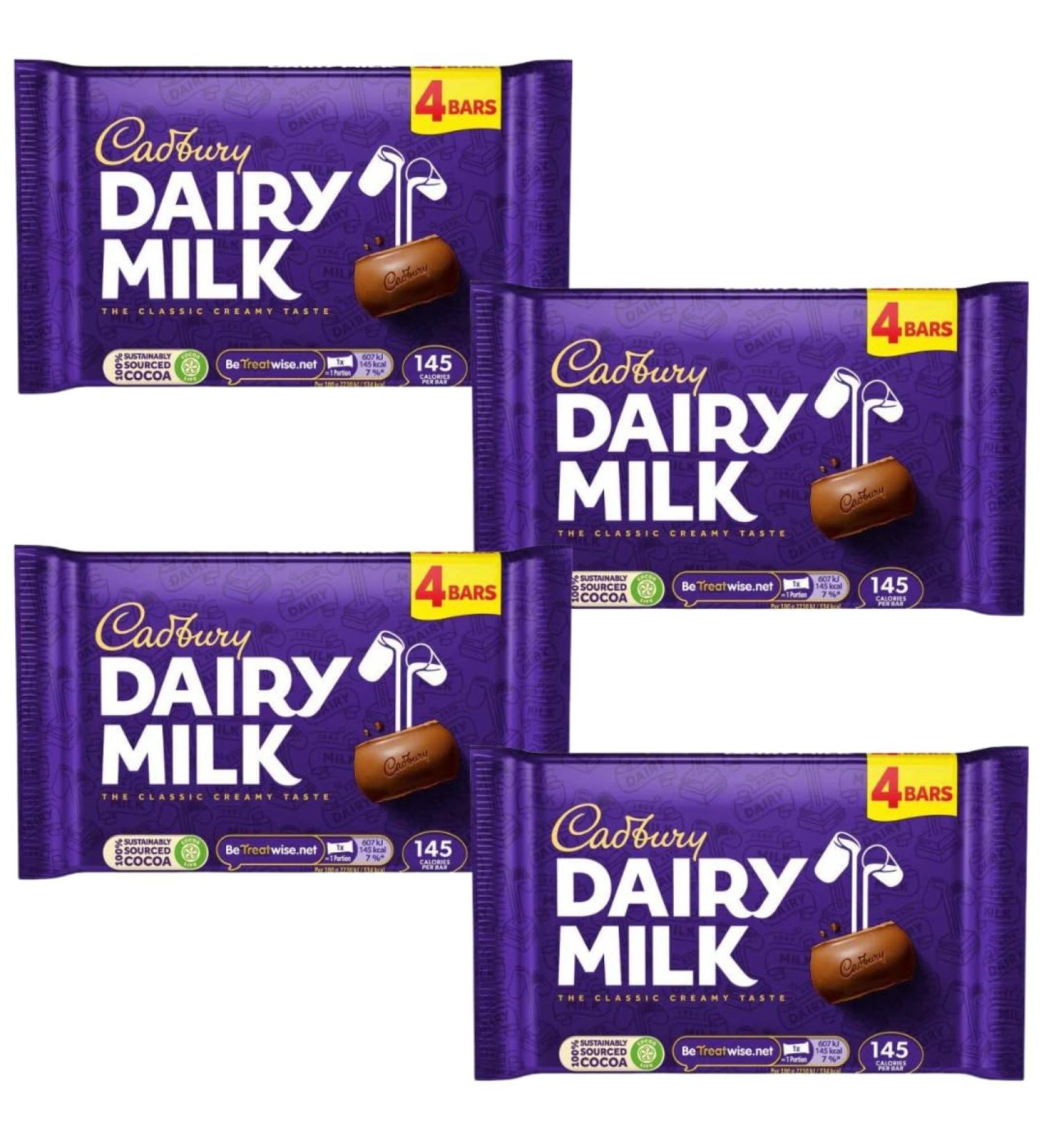 Milk Chocolate Bundle With Dairy Milk Chocolate 4 Bars 108.8g (4 Pack)