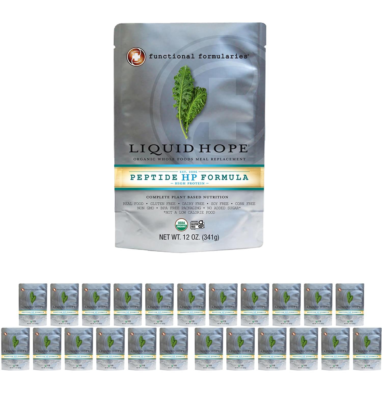 Buy Functional Formularies Liquid Hope Peptide High Protein Organic Tube Feeding Formula - 12 Oz Pouch Pack of 24 | Premium Nutritional Meal Replacement - Buy Online on GoSupps.com