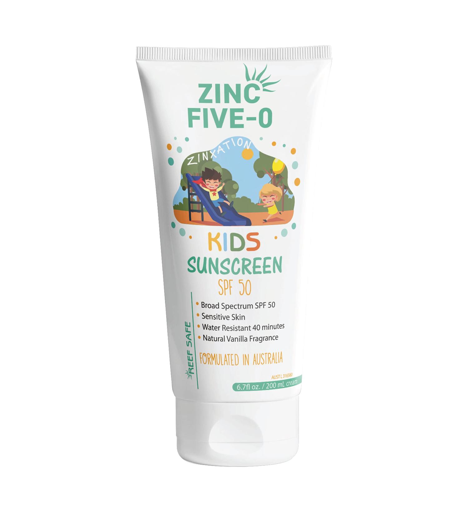 Kids Mineral Sunscreen SPF 50 | 98% Organic Non-Nano Zinc Oxide Sensitive Skin Safe Broad-Spectrum UVA/UVB Protection - Buy Online on GoSupps.com