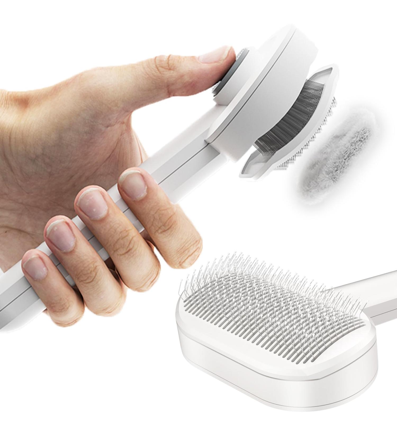 Pakeway Cat Brush - Self-Cleaning Pet Brush for Long & Short Hair | Eliminates Tangles & Undercoat | Air Cushion Design - Buy Online on GoSupps.com