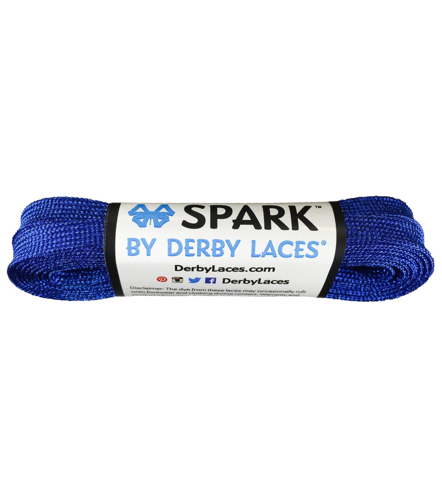 Derby Laces Blue Spark Shoelace for Shoes, Skates, Boots, Roller Derby, Hockey and Ice Skates 45 Inch / 114 cm
