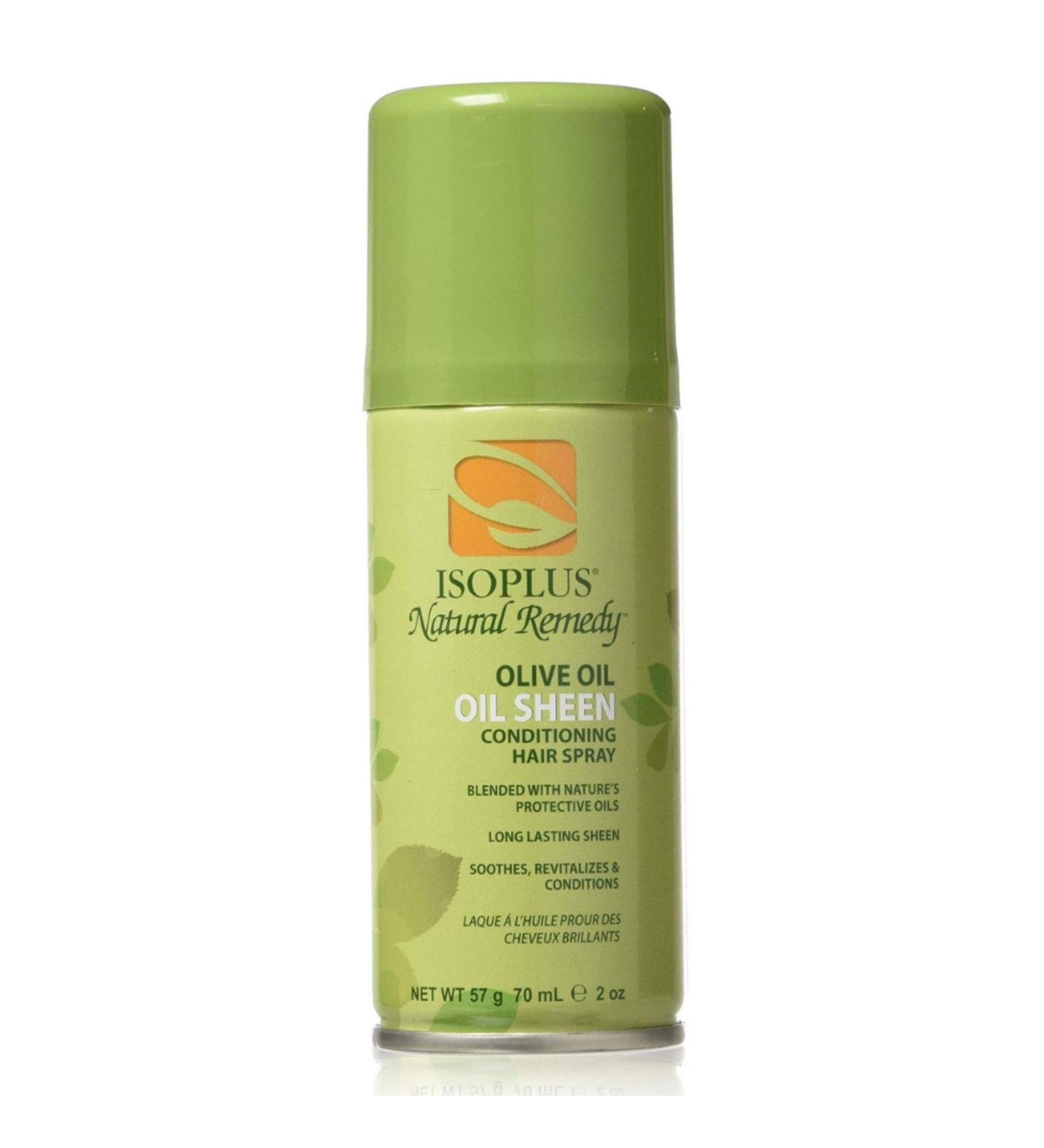 Isoplus Natural Remedy Olive Oil Sheen Hair Spray 2 Oz Pack of 2