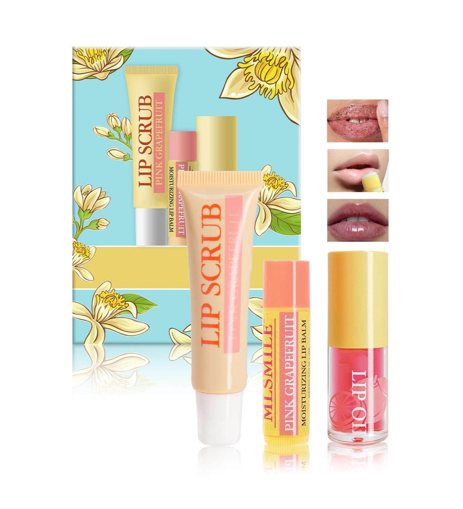 Peach Kit de traitement des l vres pour l vres s ches et craquel es coffret cadeau pour le soin des l vres gommage et masque Exfolie et hydrate les l vres pendant la nuit avec gommage l vres  - Buy Online on GoSupps.com