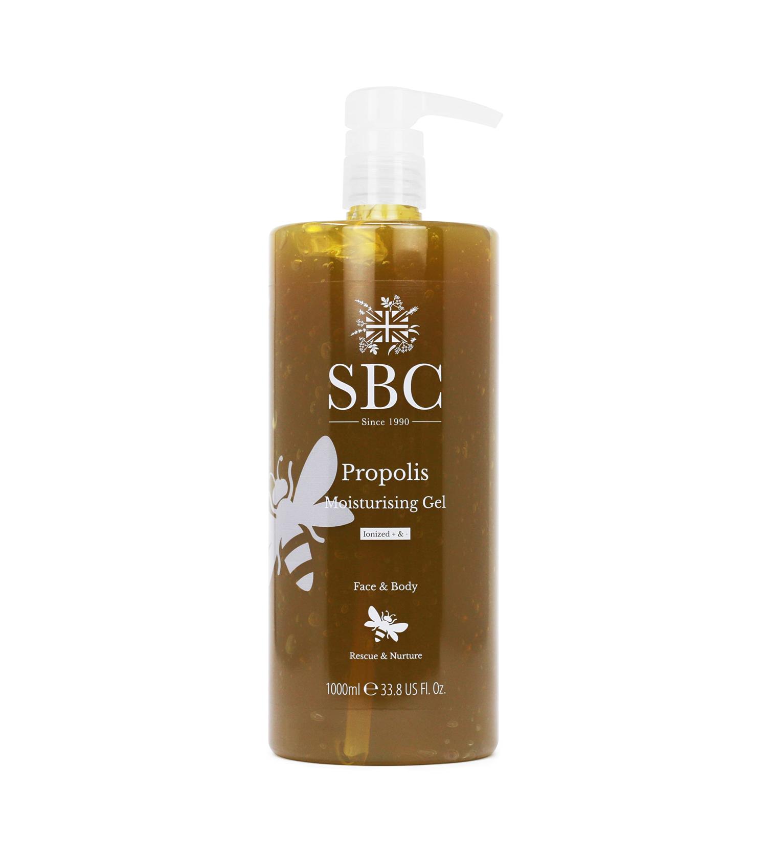 SBC Propolis Moisturising Gel 1000ml | Lightweight Gel Moisturiser for Face and Body | Nurturing Propolis Gel for Sensitive Skin | 1L Pack - Buy Online on GoSupps.com