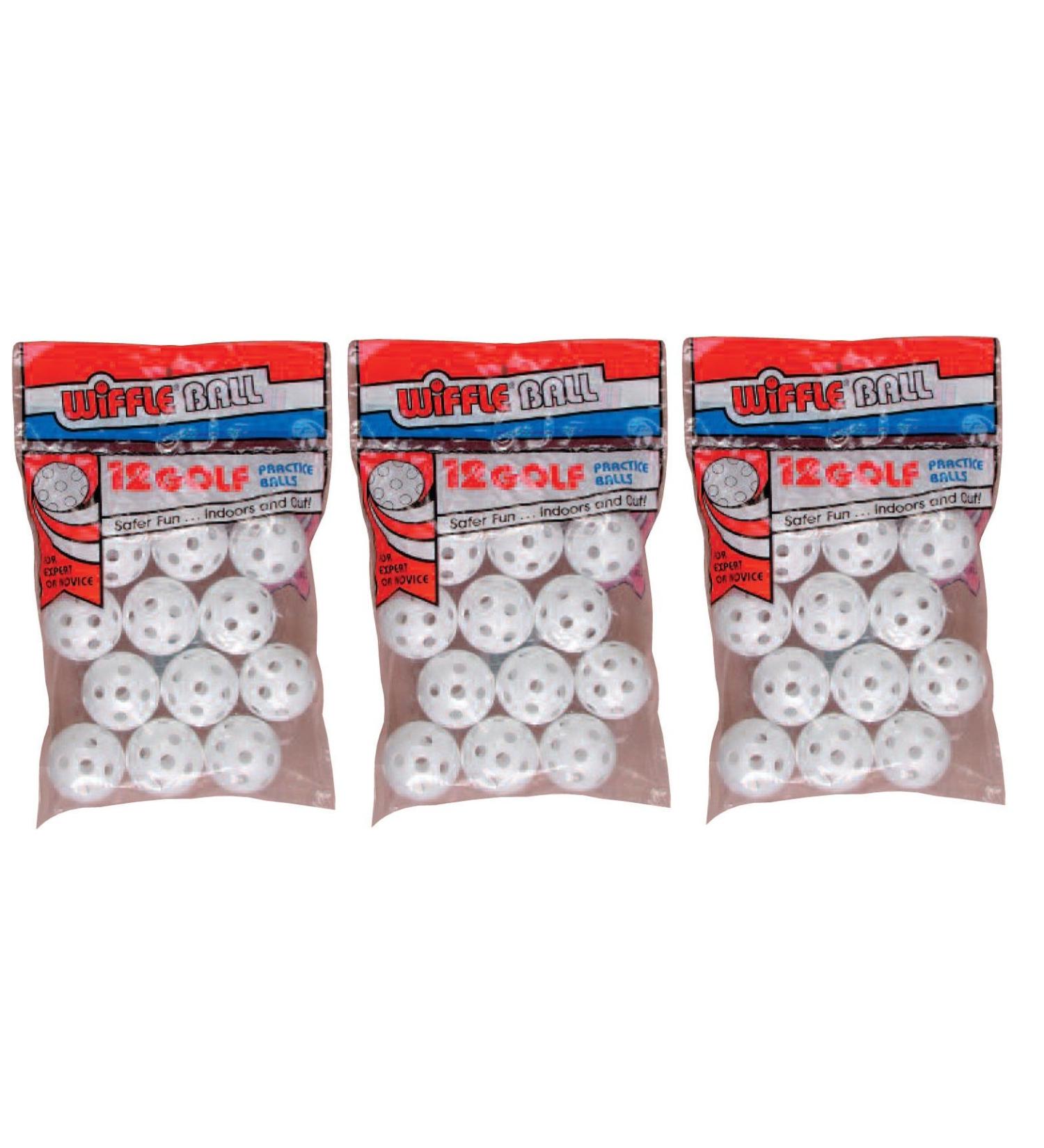 Wiffle Plastic Perforated Golf Balls 36 Pack - Durable Practice Balls for Golfers - Buy Online on GoSupps.com