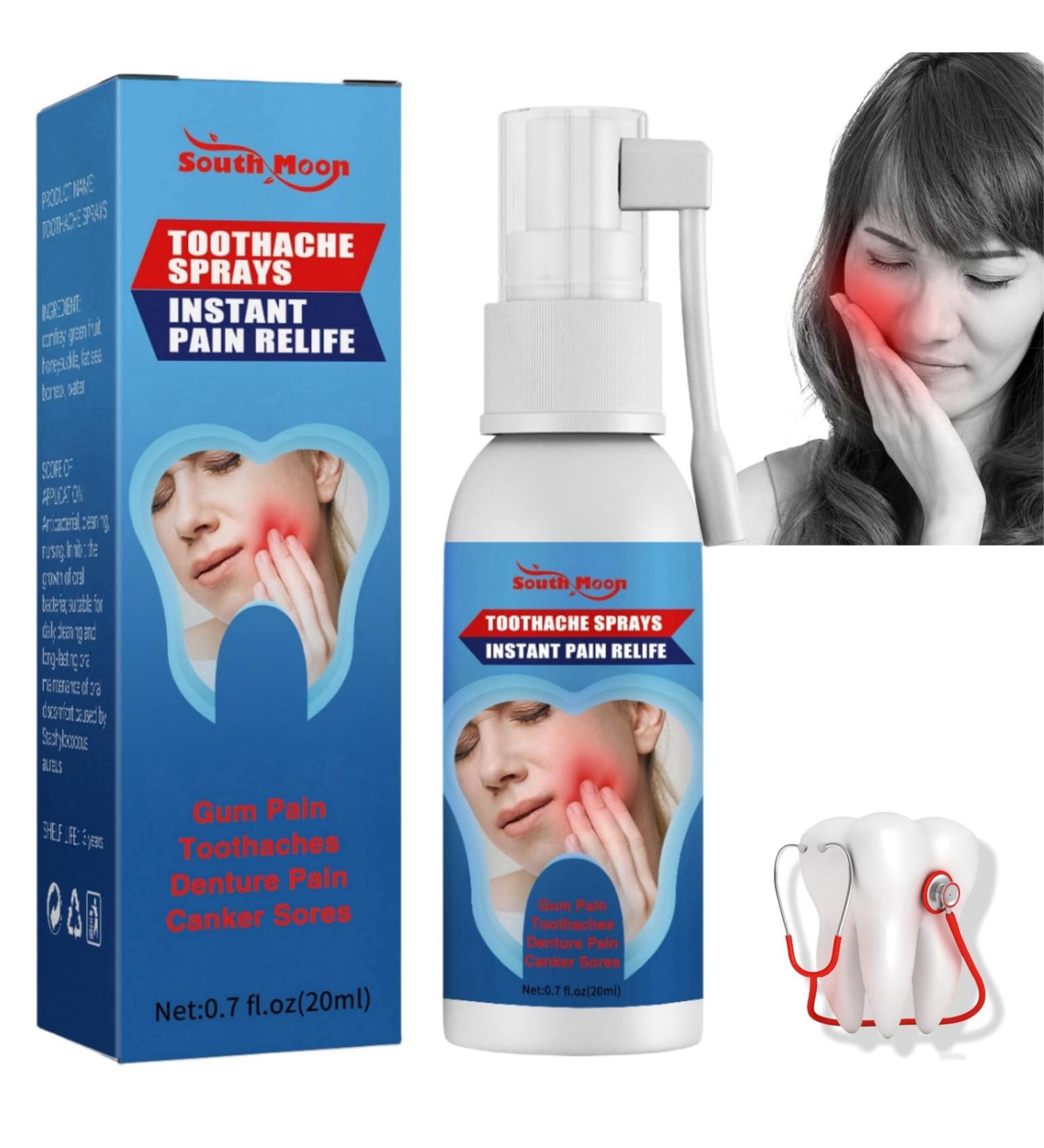 Toothache Relieving Spray Toothache Pain Relief for Adult Oral Care Spray Dental Pain Relief Pain Spray for Toothache Relief Pain Relief for Toothache Gum Pain Spray Effective Toothache Remedy Spray - Buy Online on GoSupps.com