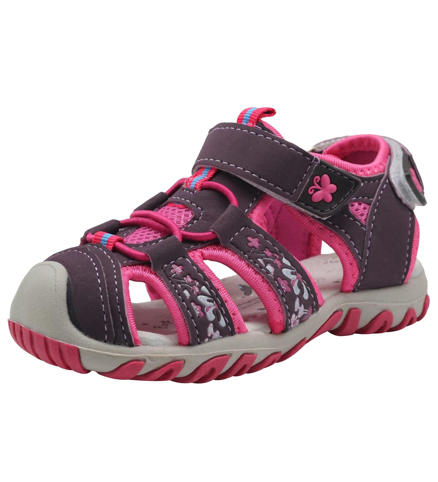 Apakowa Baby Girl Summer Closed Toe Sandals - Athletic Outdoor Hiking & Beach Shoes with Velcro Fastener - Children's Sports Trail Sandals 29 EU Y607 Purple - Buy Online on GoSupps.com