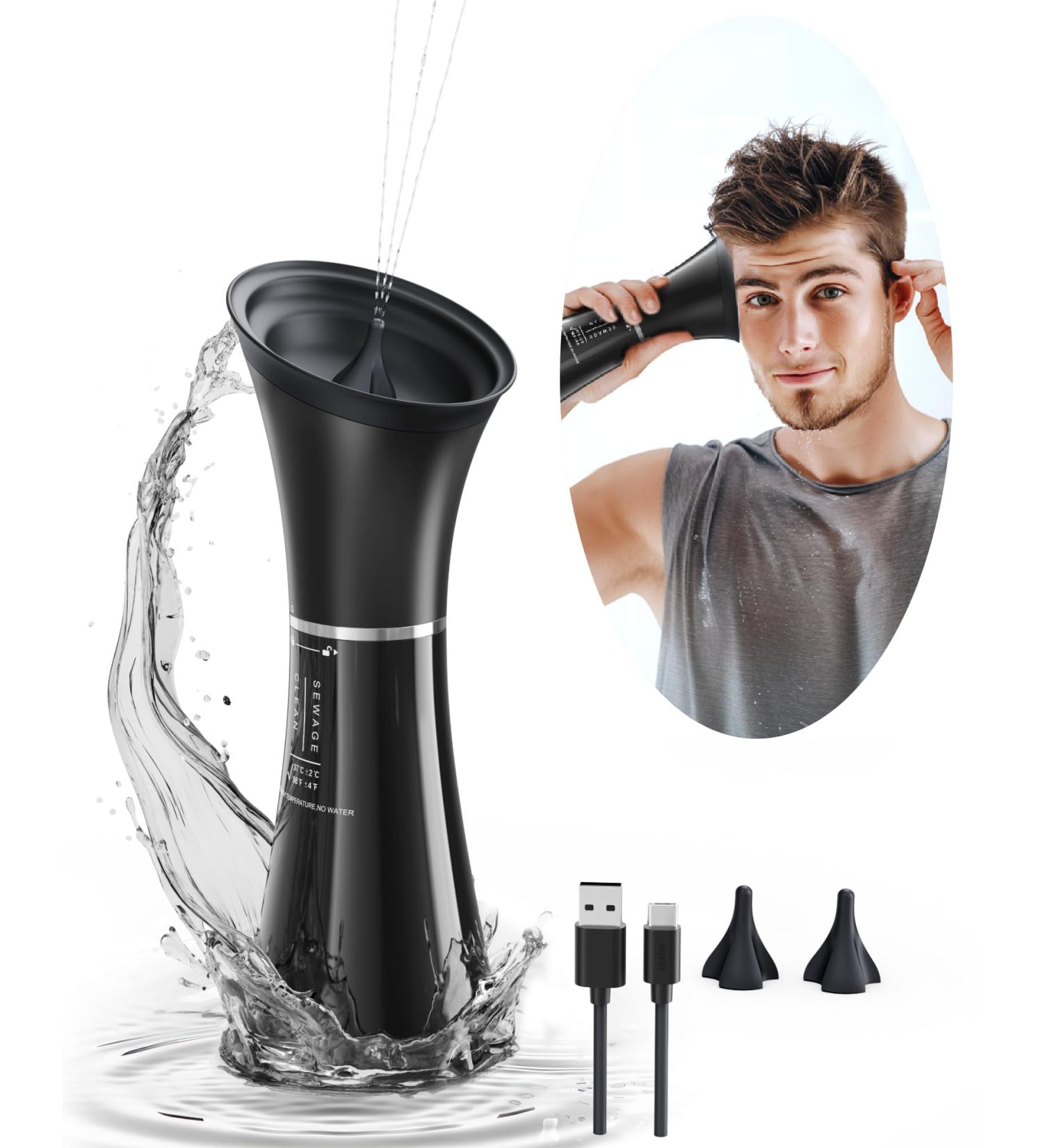 Upgraded Ear Wax Removal Tool - Safe Ear Cleaner with Temperature Sensor & 4 Pressure Levels - Effective Ear Irrigation Kit - IPX7 Waterproof & USB-C Cable - Buy Online on GoSupps.com