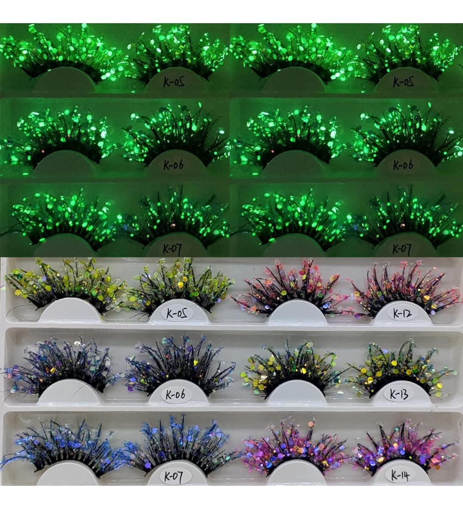 Lilishop Luminous Glitter Lashes - Dramatic Shining Colored Lash Extensions for Costume & Cosplay - Buy Online on GoSupps.com