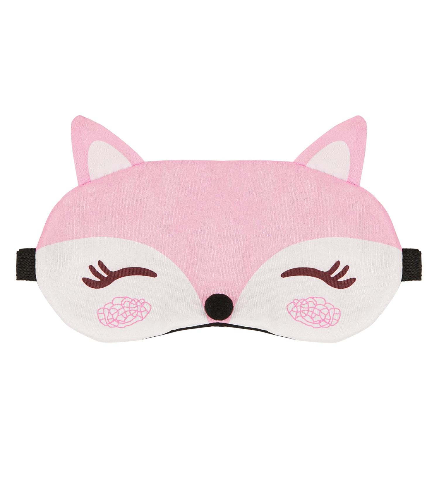 Cute Fox Eye Mask for Sleeping | Soft & Lightweight Sleep Mask for Travel | Pressure Relief Blindfold for Men & Women (Pink - Buy Online on GoSupps.com