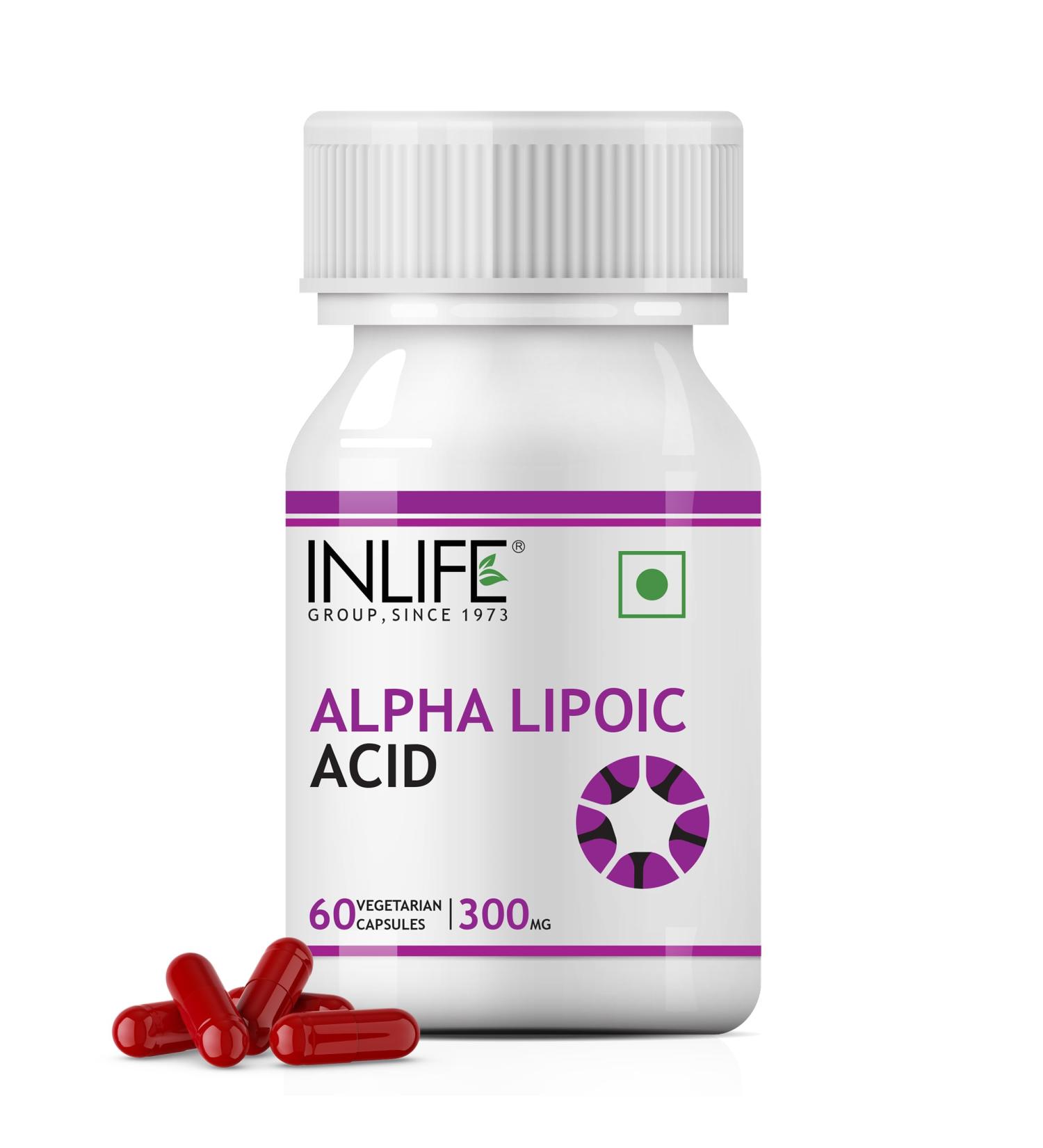 INLIFE Alpha Lipoic Acid Supplement - 300 mg ALA Antioxidant 60 Vegetarian Capsules for Optimal Health - Buy Online on GoSupps.com