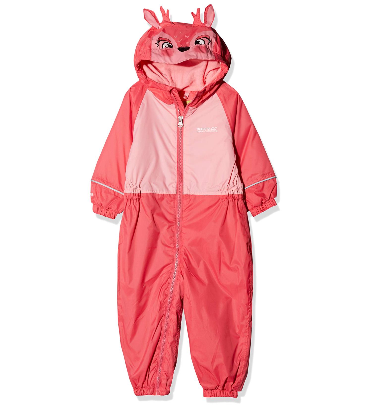 Regatta Kid's Mudplay III Waterproof Insulated Animal All-in-one Suit Size 36-48 Geranium/Pink Blossom - Buy Online on GoSupps.com