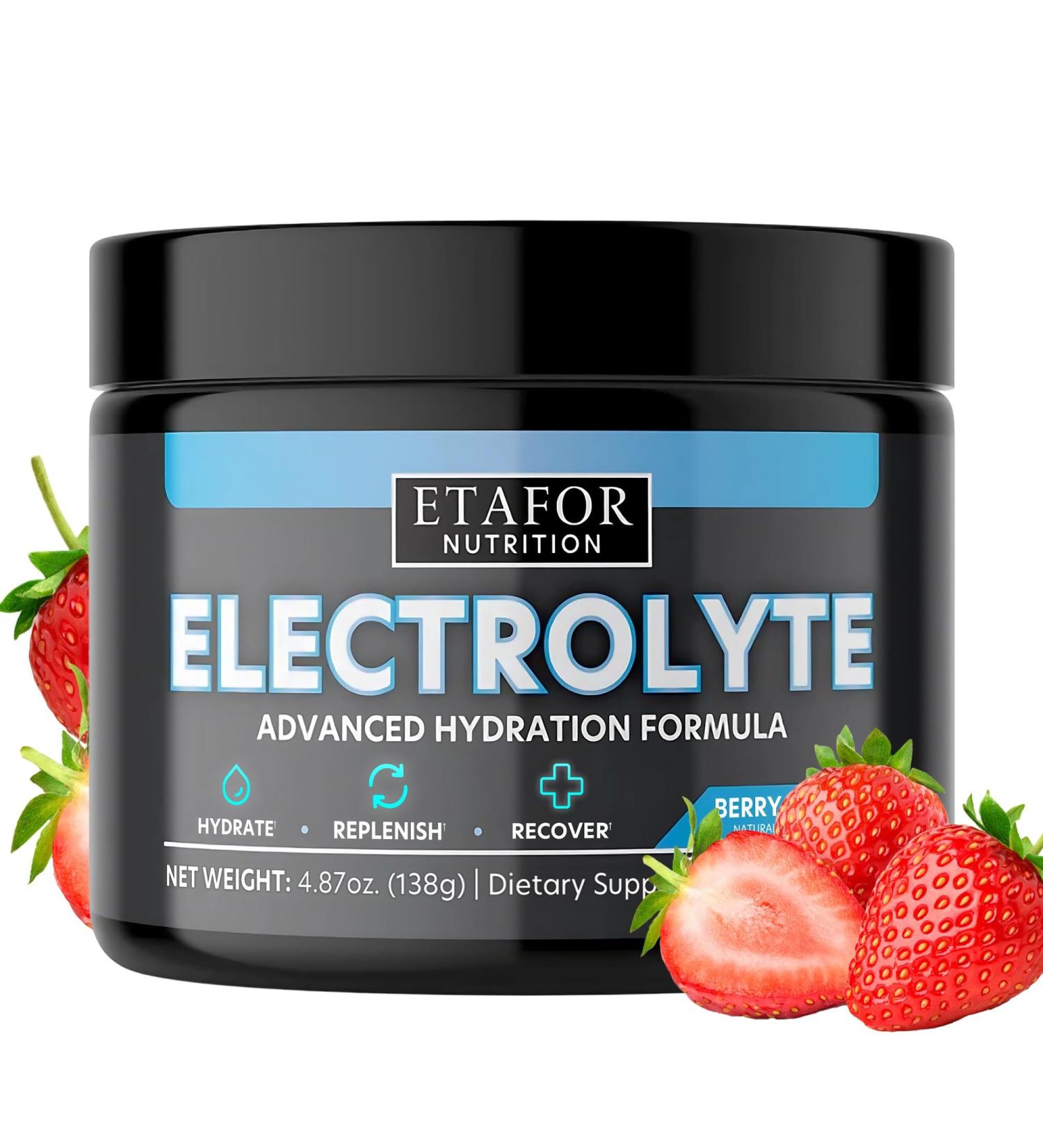 Electrolytes Powder Drink - Sugar Free Electrolytes for Hydration, Recovery & Endurance - Hydration Powder with Magnesium, Potassium, Calcium, Zinc & Manganese - Electrolyte Drink 30 Servings Berry Punch - Buy Online on GoSupps.com